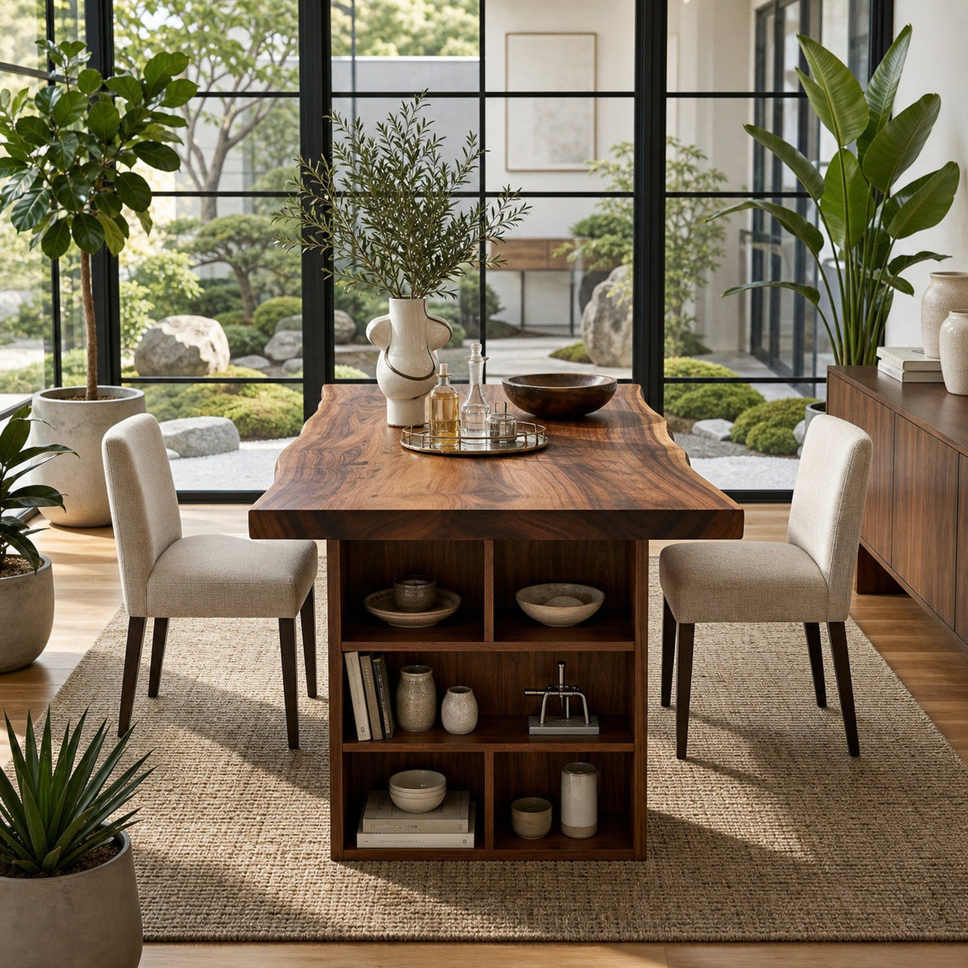 Live Edge Dining Table For Garden View Room - product view 3