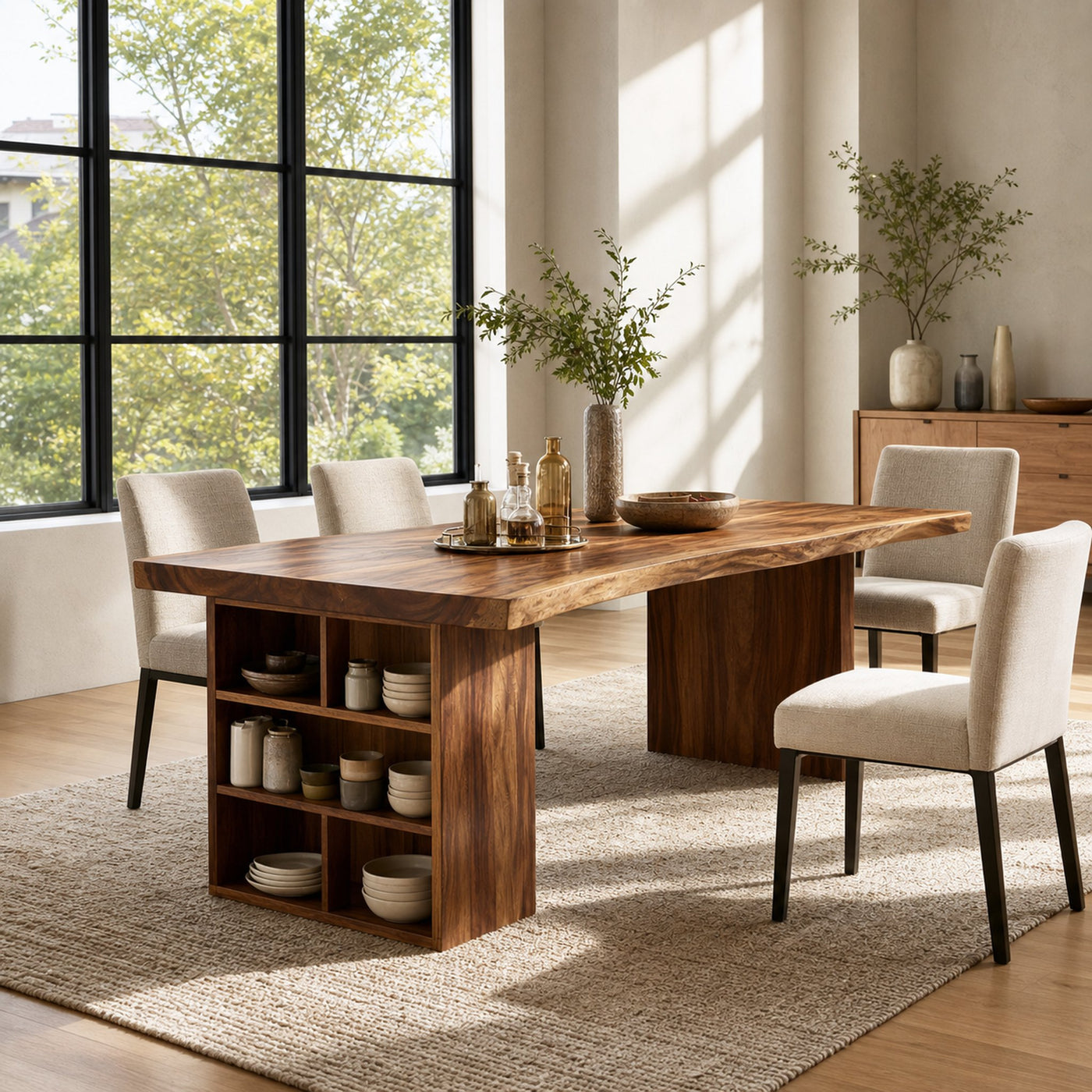 Live Edge Dining Table For Garden View Room - product view 6
