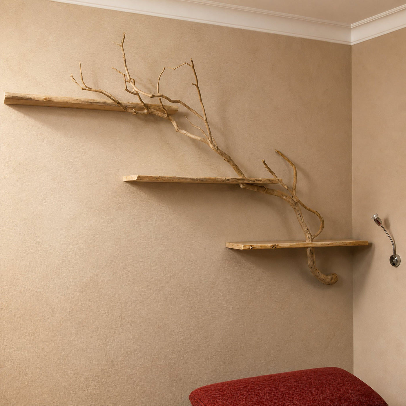 Live Edge Tree Branch Floating Shelf