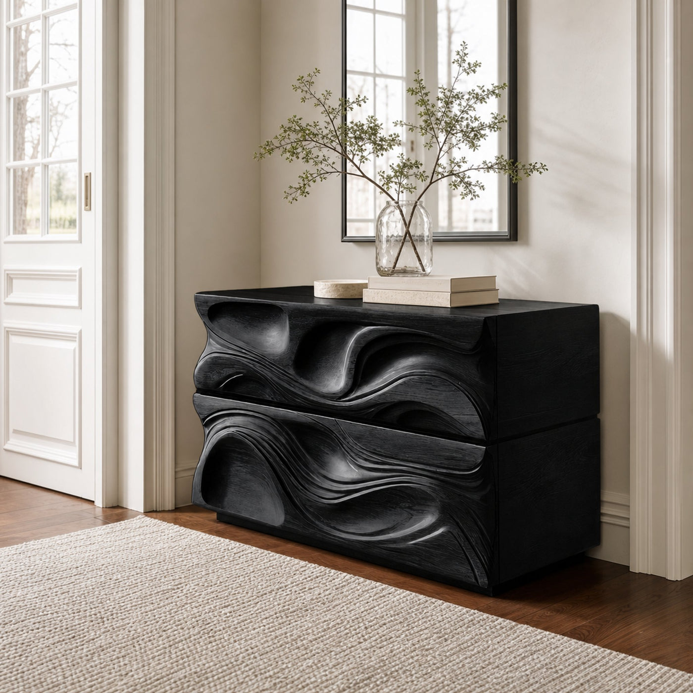 Luxury Chest Of Drawers Sculptural Wave Front For Living Decor - product view 7
