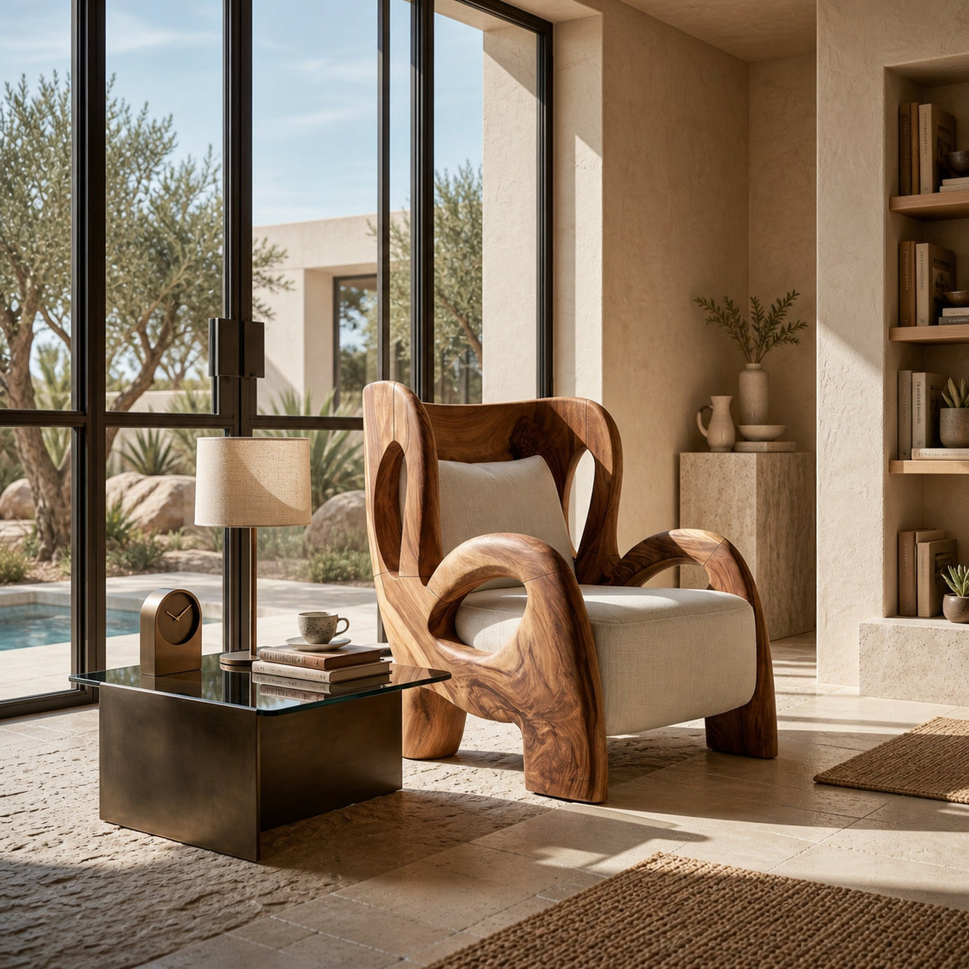 Luxury Contemporary Lounge Chair Poolside Reading Nook - product view 6