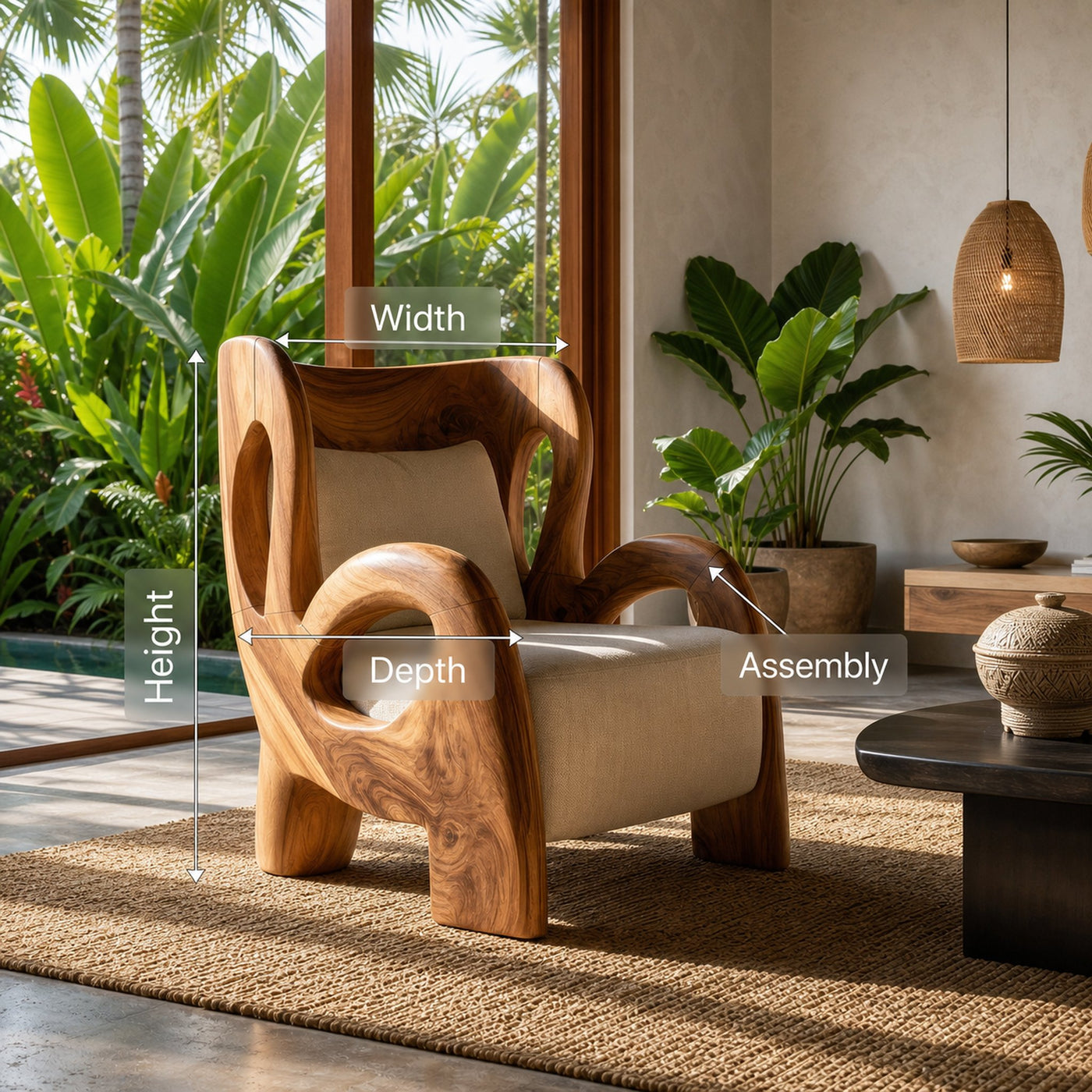 Luxury Contemporary Lounge Chair Poolside Reading Nook - product view 8