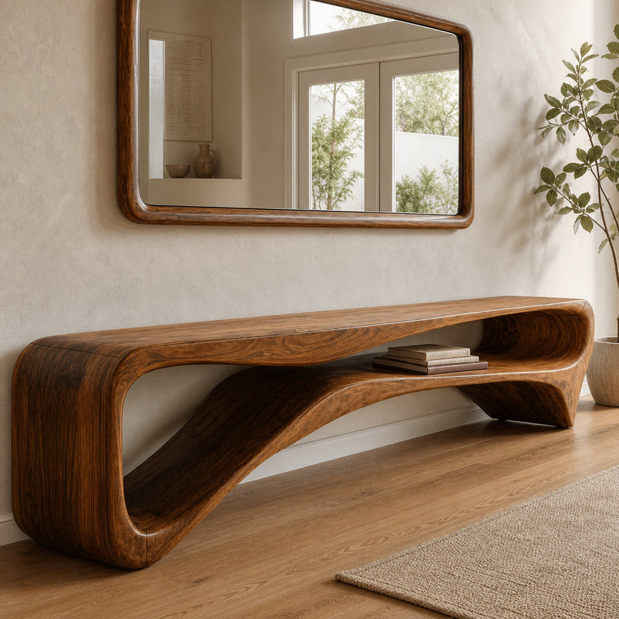Luxury Curved Chair Long For Entryway