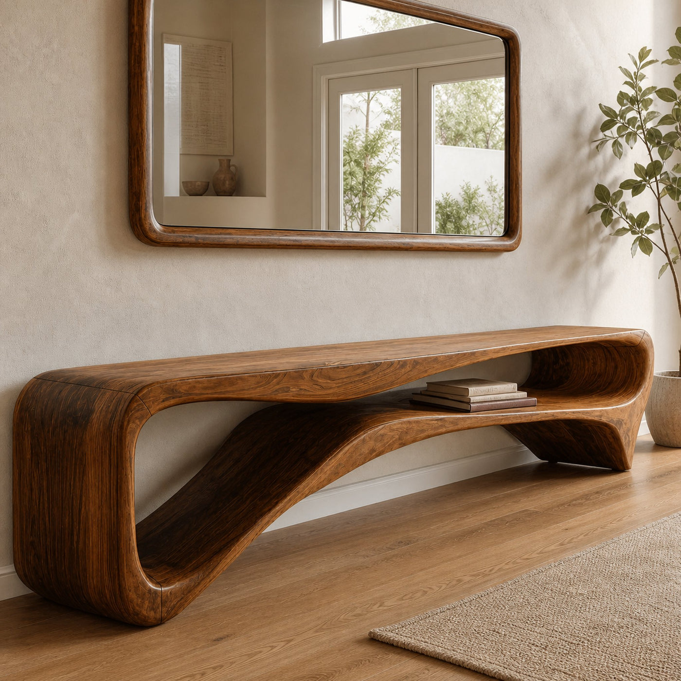 Luxury Curved Chair Long For Entryway