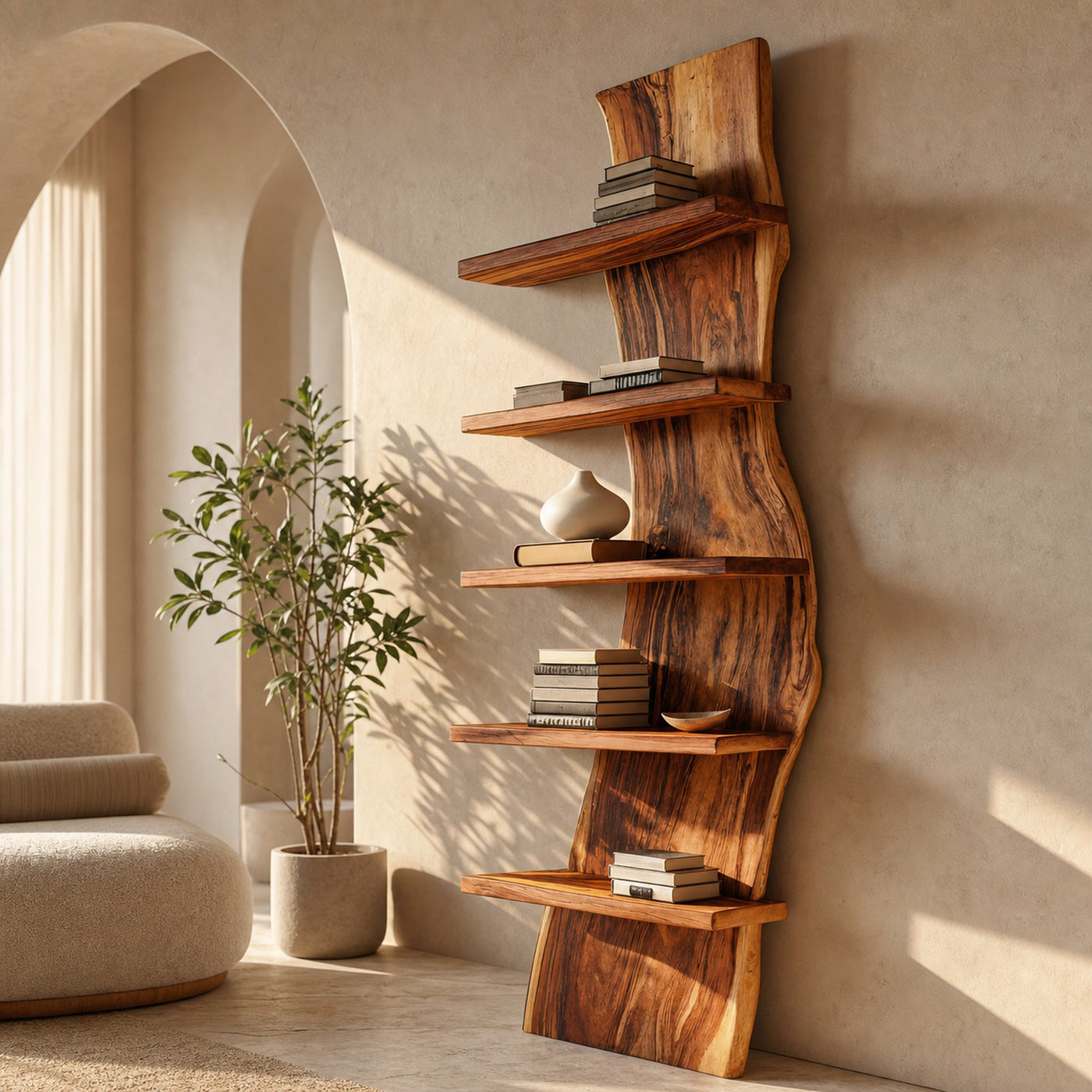Luxury Curved Floating Shelf For Living Room Or Office - product view 2
