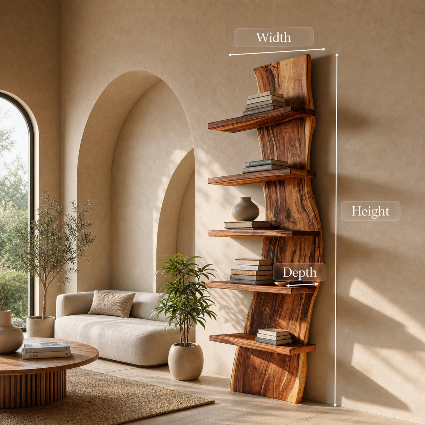 Luxury Curved Floating Shelf For Living Room Or Office - product view 6