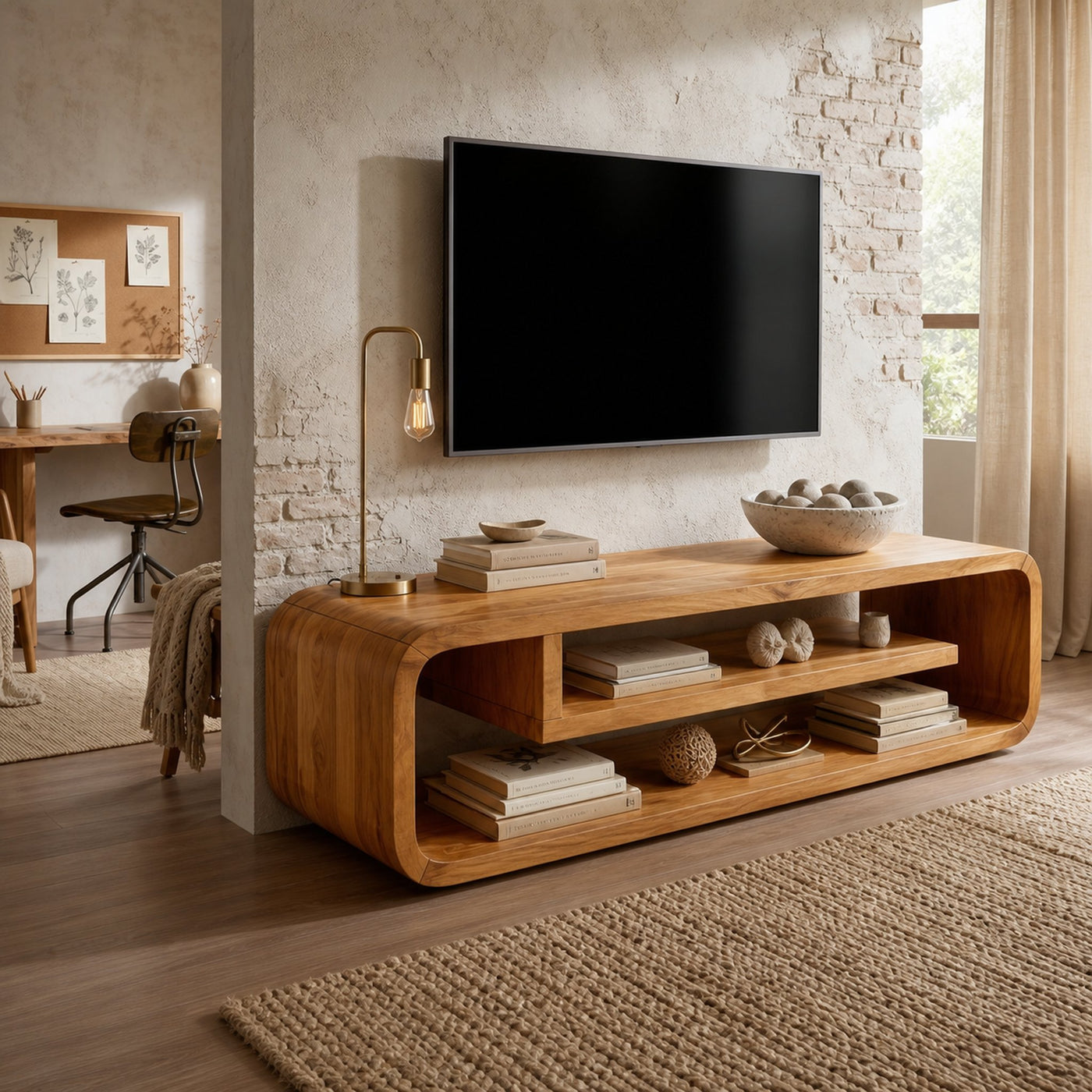 Luxury Curved Media Console For Wine Room Interior - product view 6