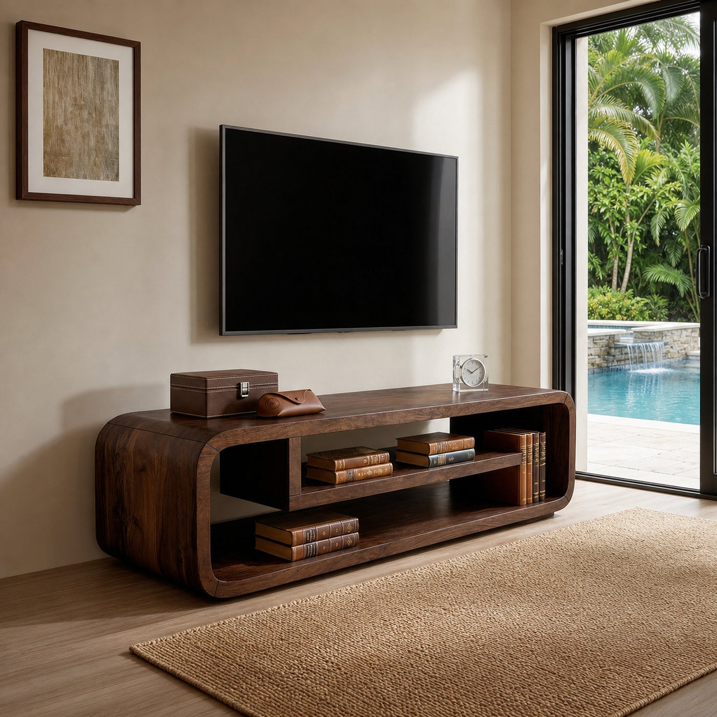 Luxury Curved Media Console For Wine Room Interior - product view 7