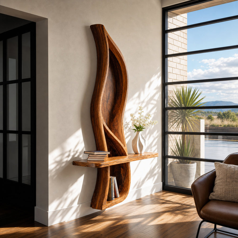Luxury Curved Wall Shelf For Living Room Or Hallway