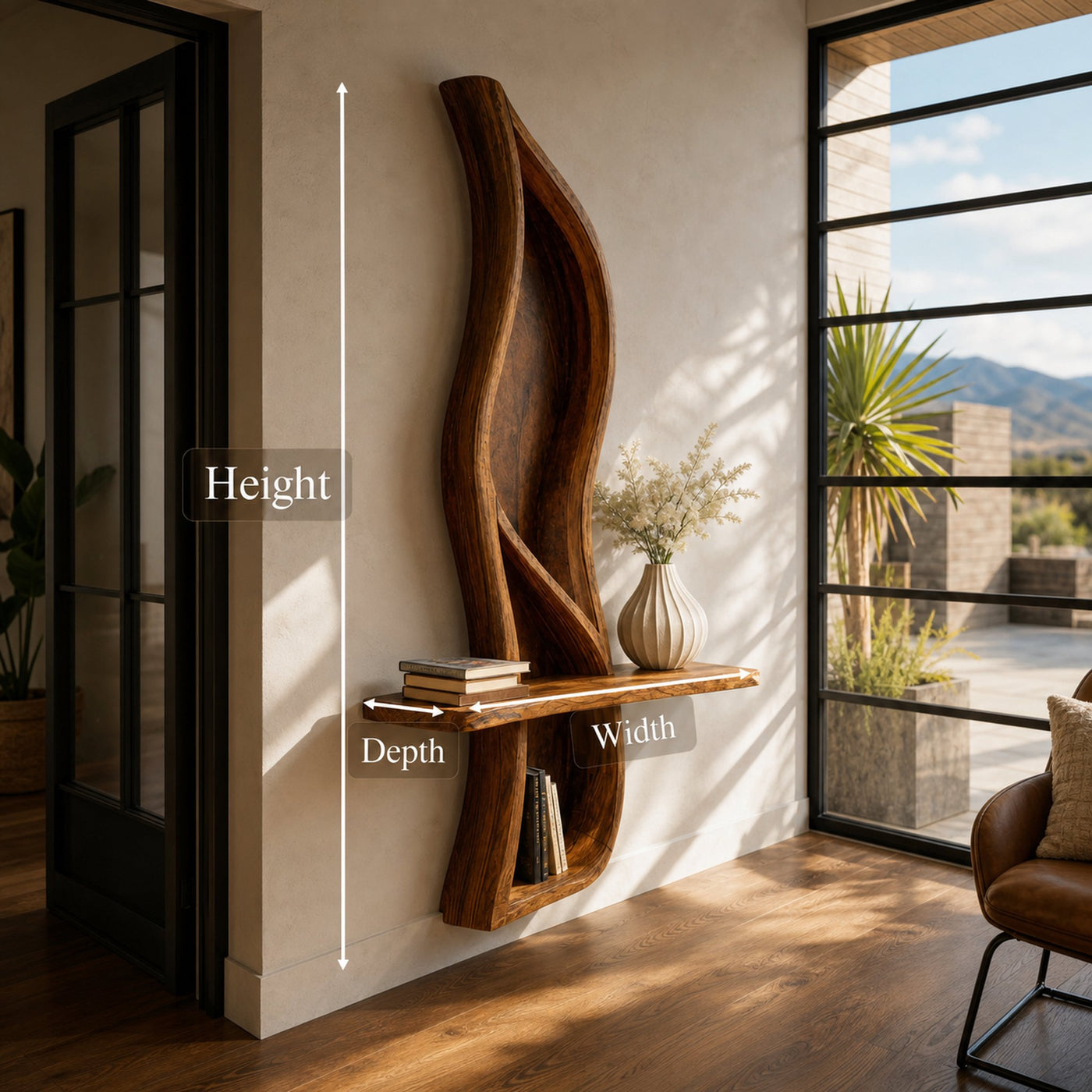 Luxury Curved Wall Shelf For Living Room Or Hallway - product view 6