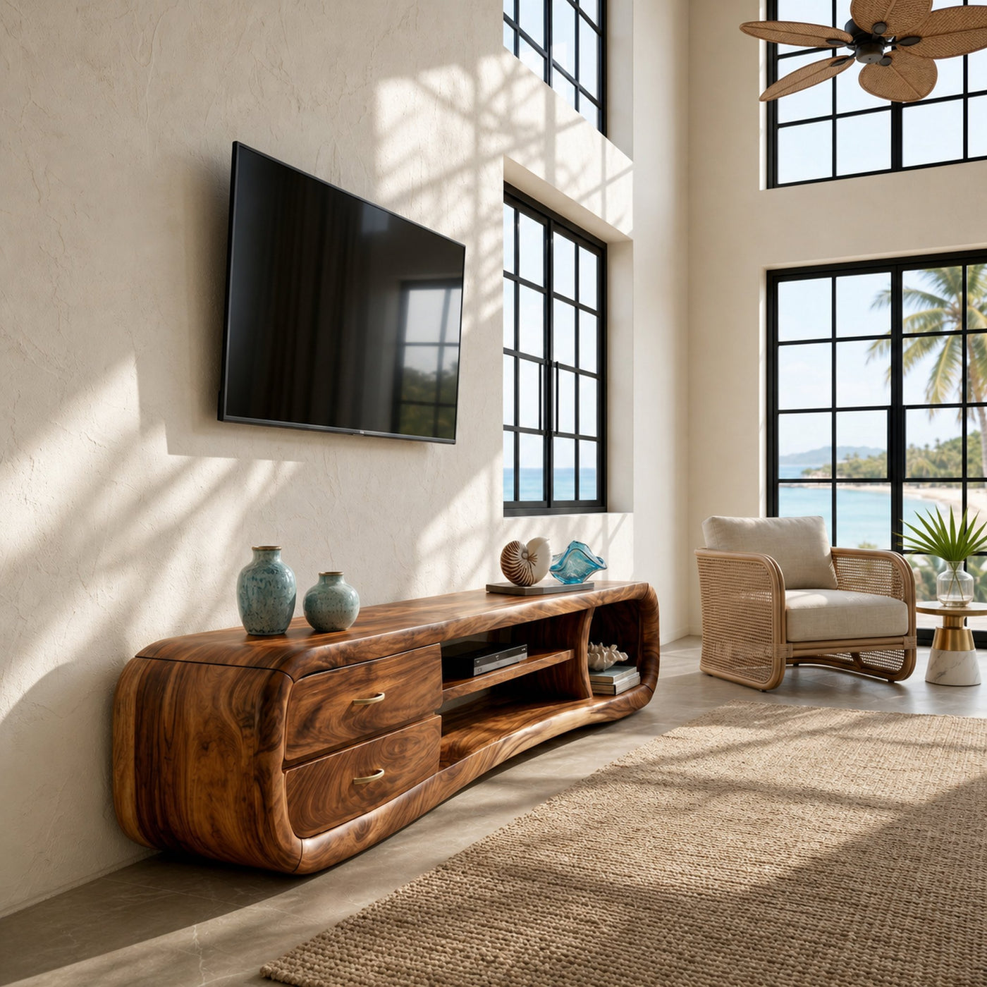 Luxury Media Console Contemporary Living Space - product view 6