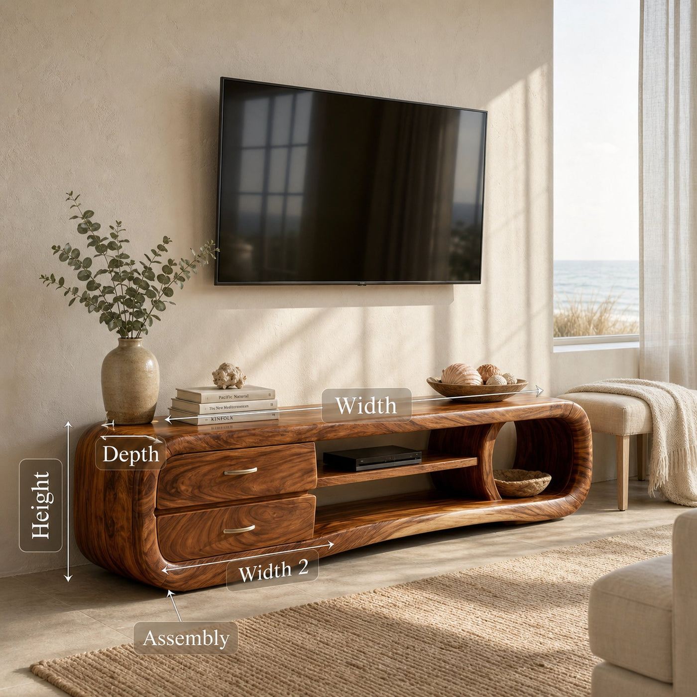 Luxury Media Console Contemporary Living Space - product view 8