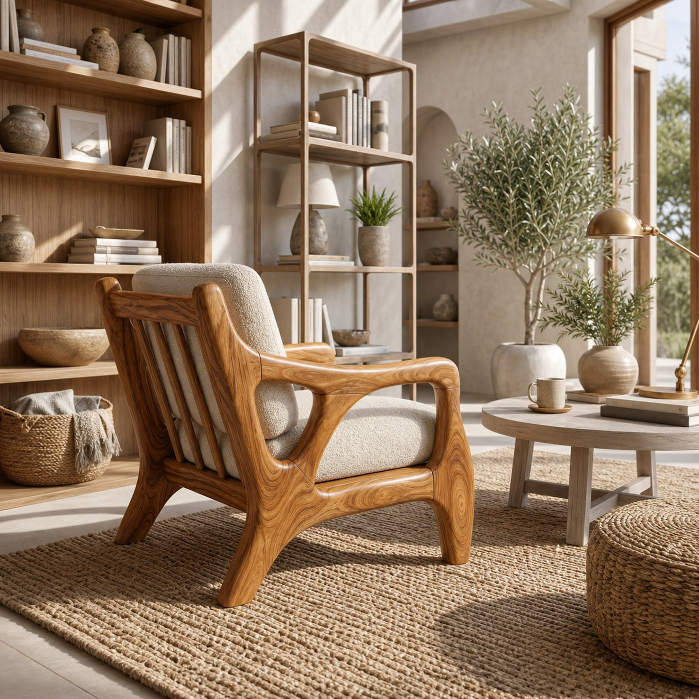 Luxury Resort Style Wooden Lounge Chair Poolside Patio - product view 3