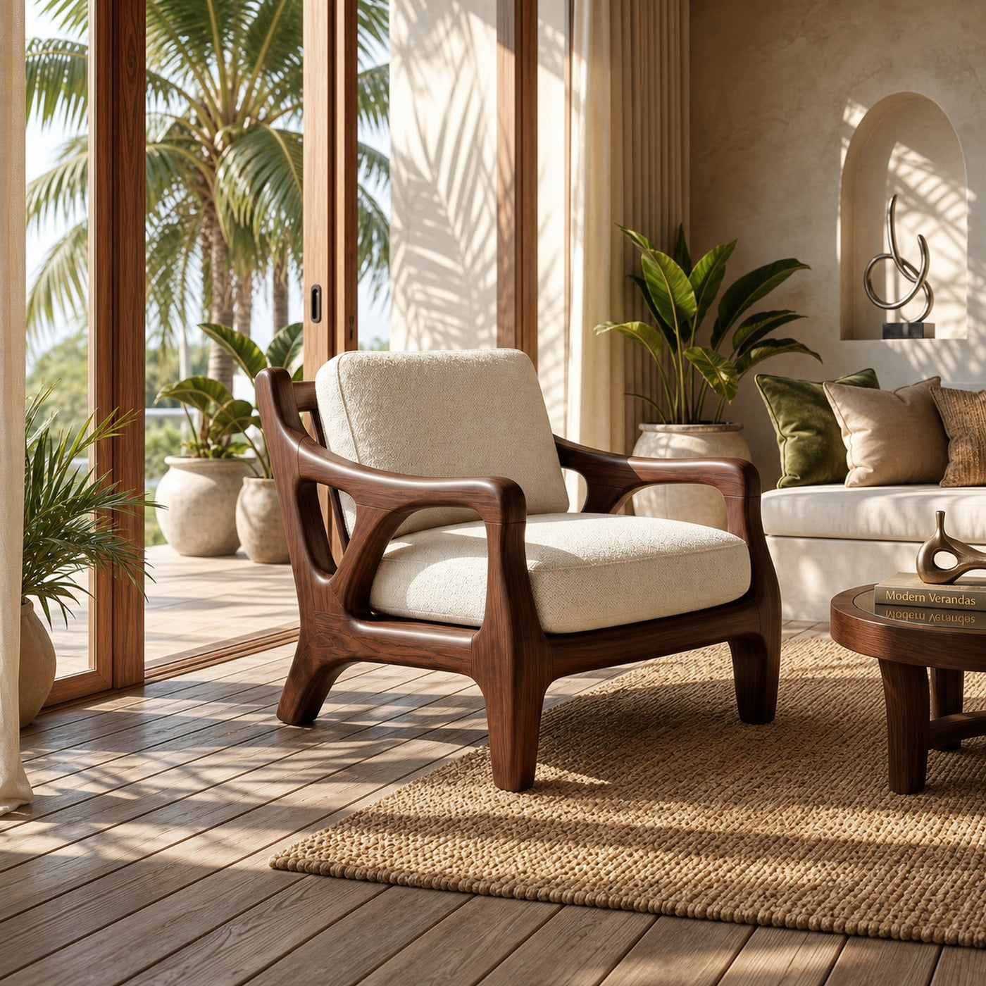 Luxury Resort Style Wooden Lounge Chair Poolside Patio - product view 7