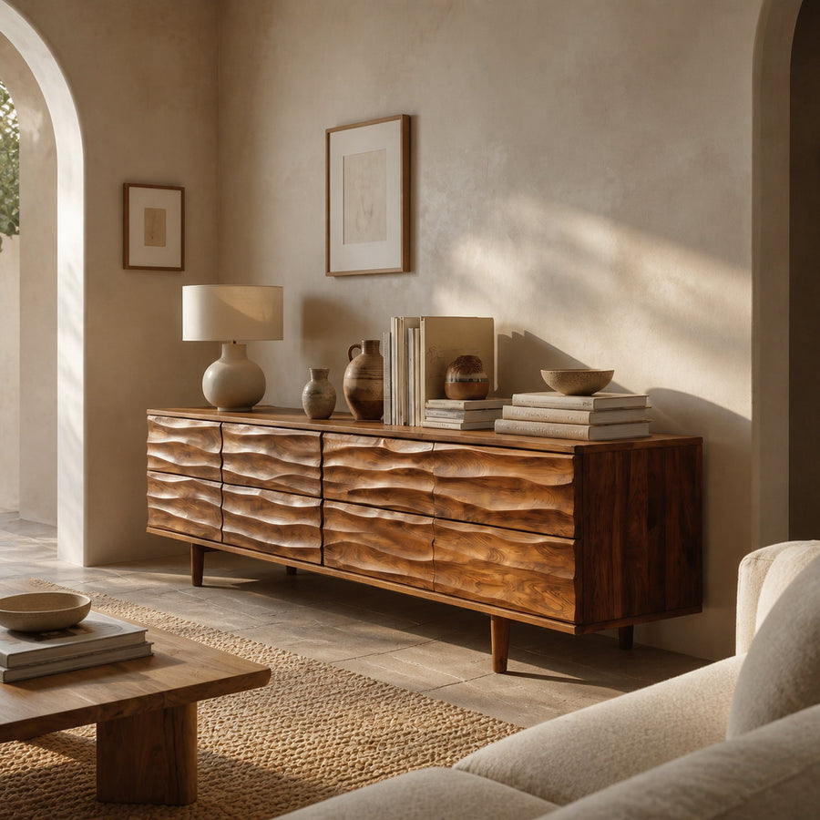 Luxury Sculpted Sideboard For Living Room