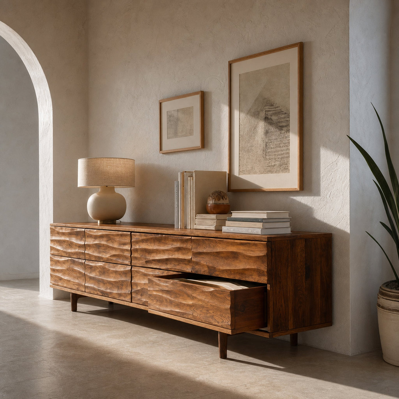 Luxury Sculpted Sideboard For Living Room - product view 4