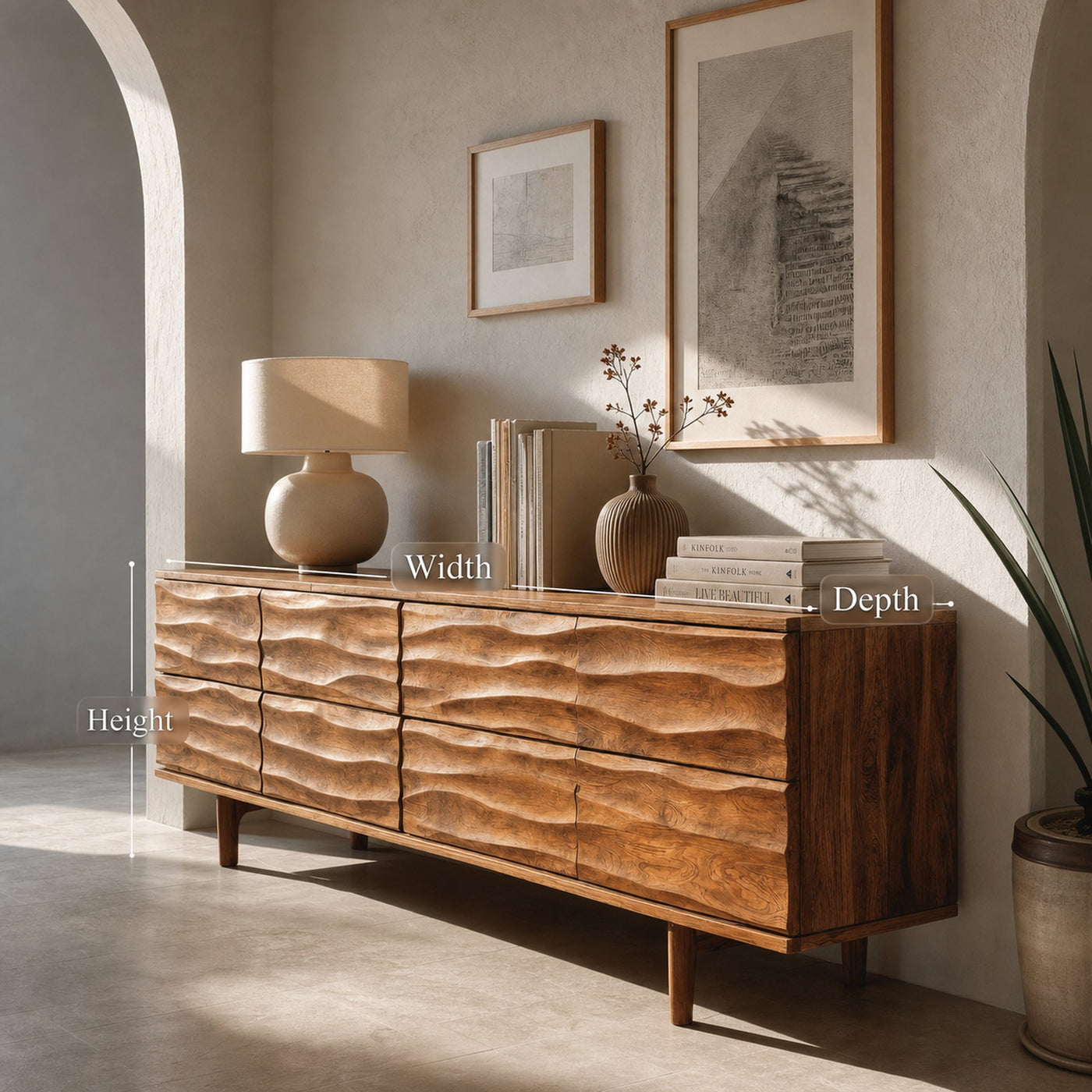 Luxury Sculpted Sideboard For Living Room - product view 7