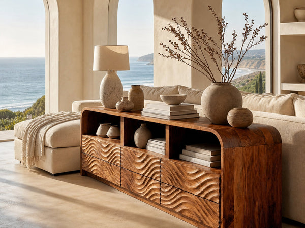Luxury Solid Wood Sideboard For Living Room