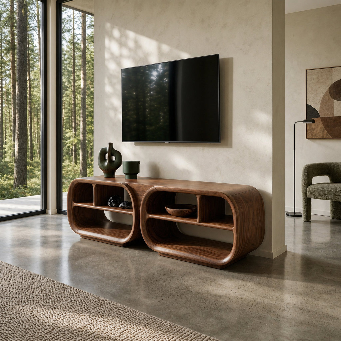 Luxury TV Console Architectural Wood Design - product view 7