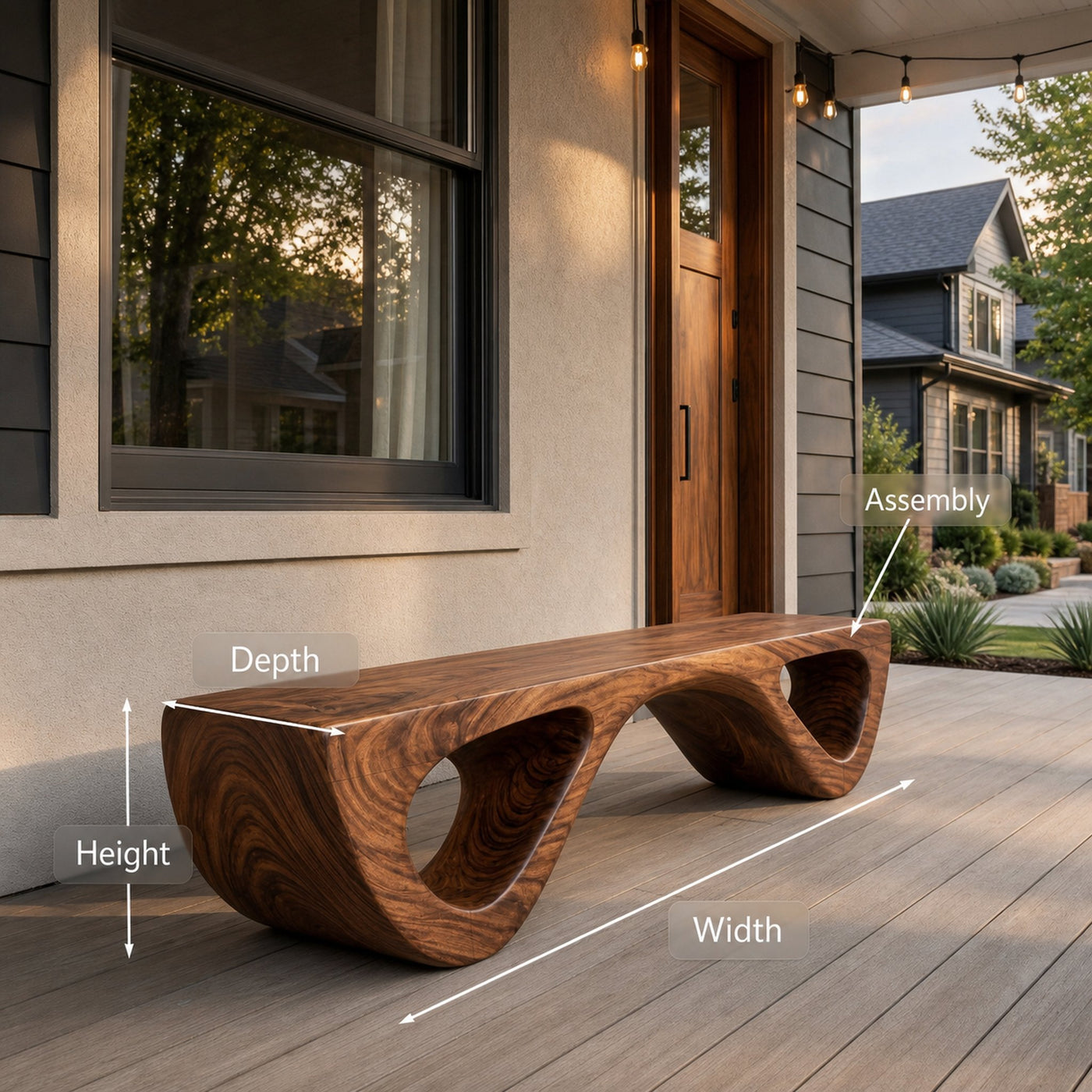 Luxury Wooden Bench Sculptural Leg For Entryway - product view 8
