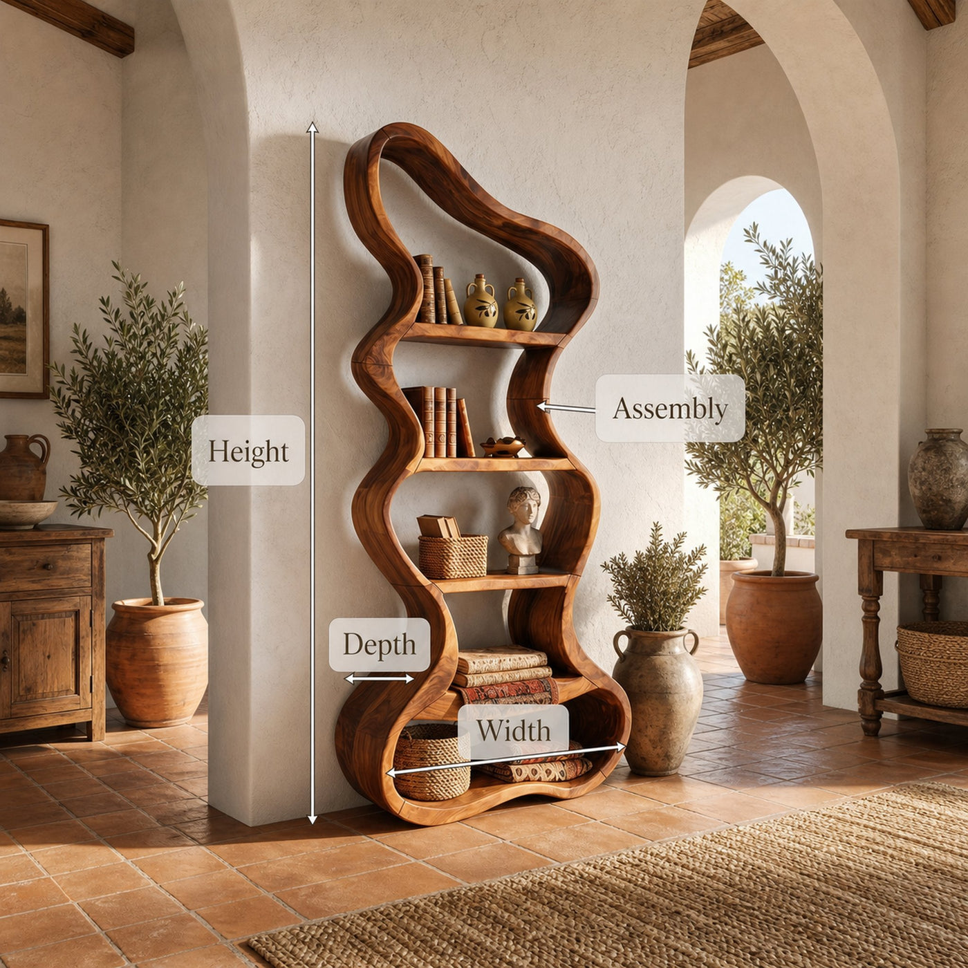 Mediterranean Bookshelf For Entryway - product view 8