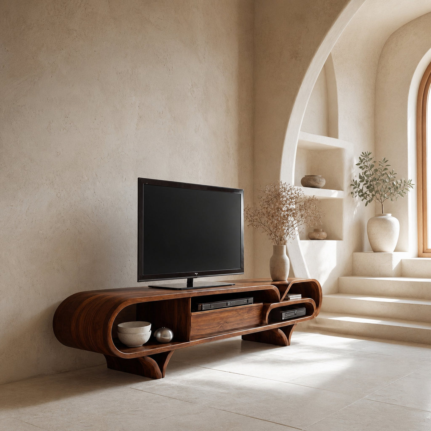 Mediterranean Modern Wooden TV Stand For Living Room - product view 6