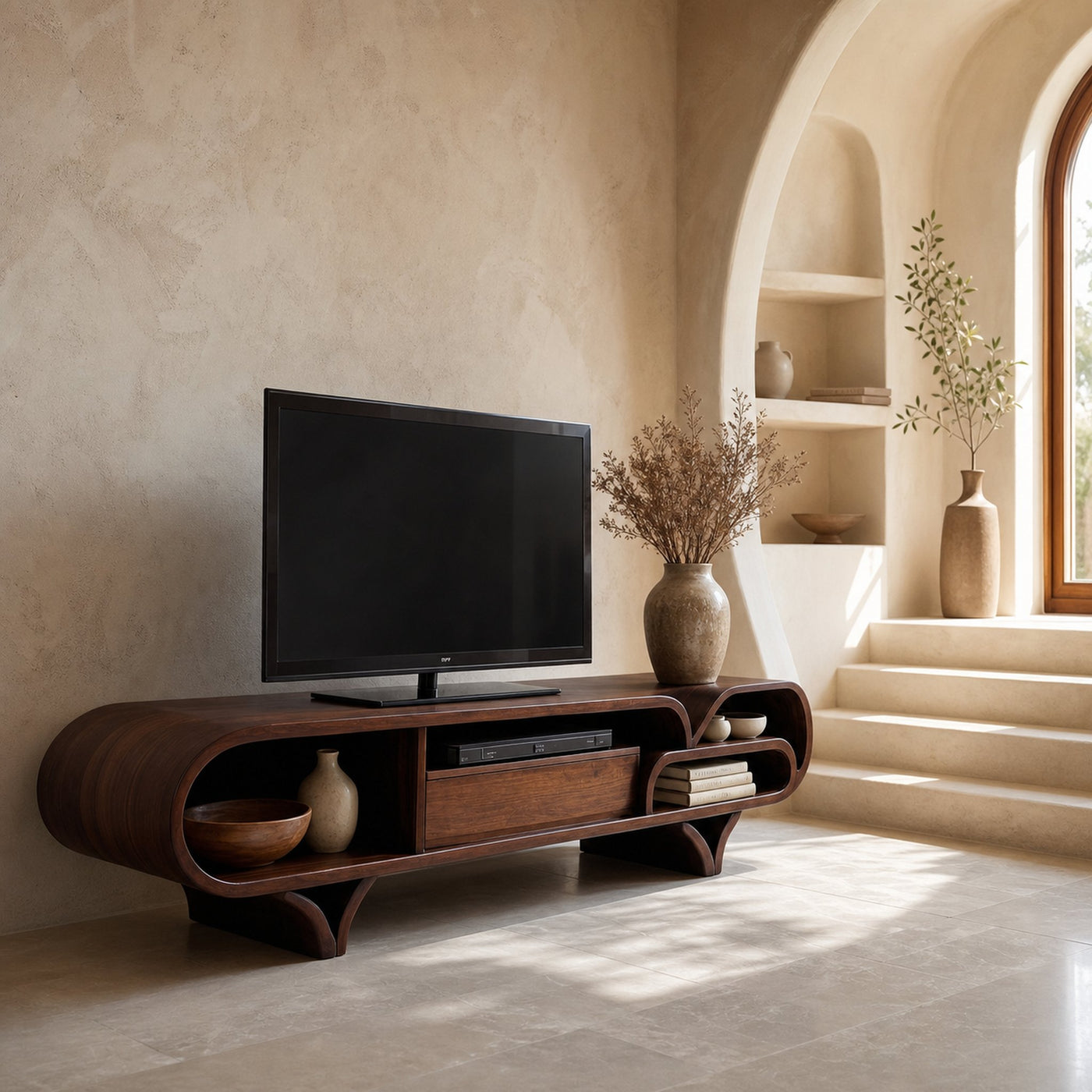 Mediterranean Modern Wooden TV Stand For Living Room - product view 7