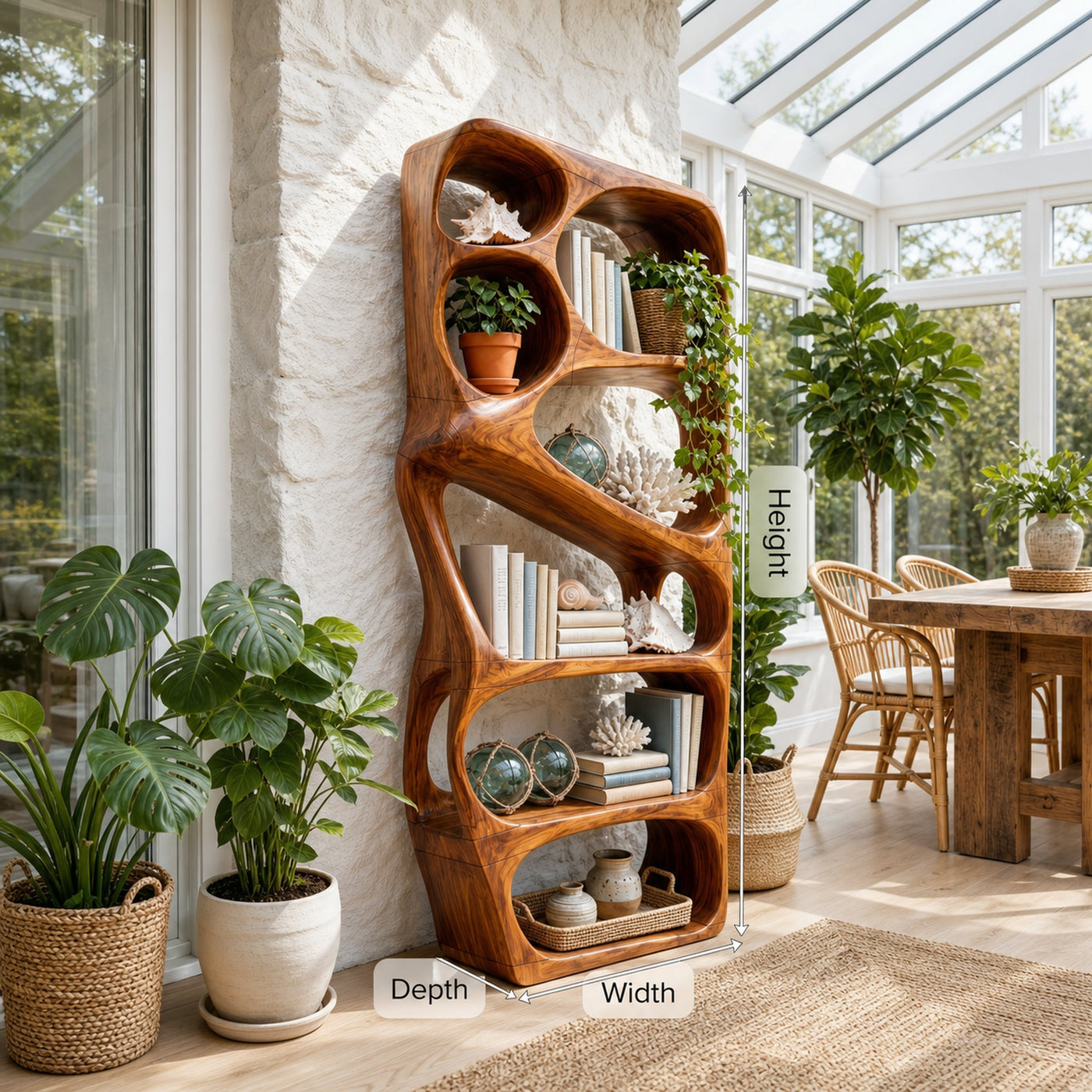 Mid Century Artistic Bookcase Storage Organizer For Study Room - product view 8