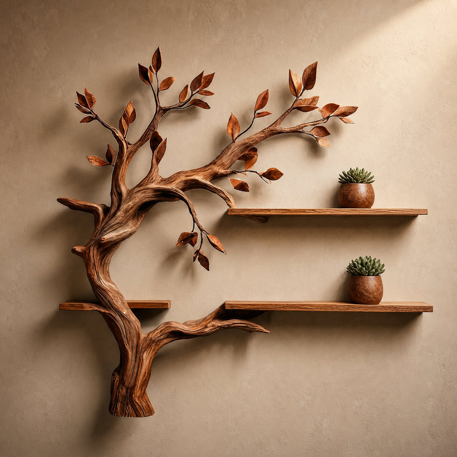 Mid Century Bookcase Tree Branch Shelf Mini Bookcase
