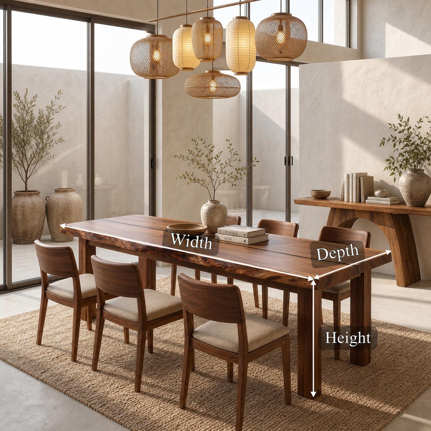 Mid Century Dining Table With Double Pedestal Base For Dining Room - product view 8