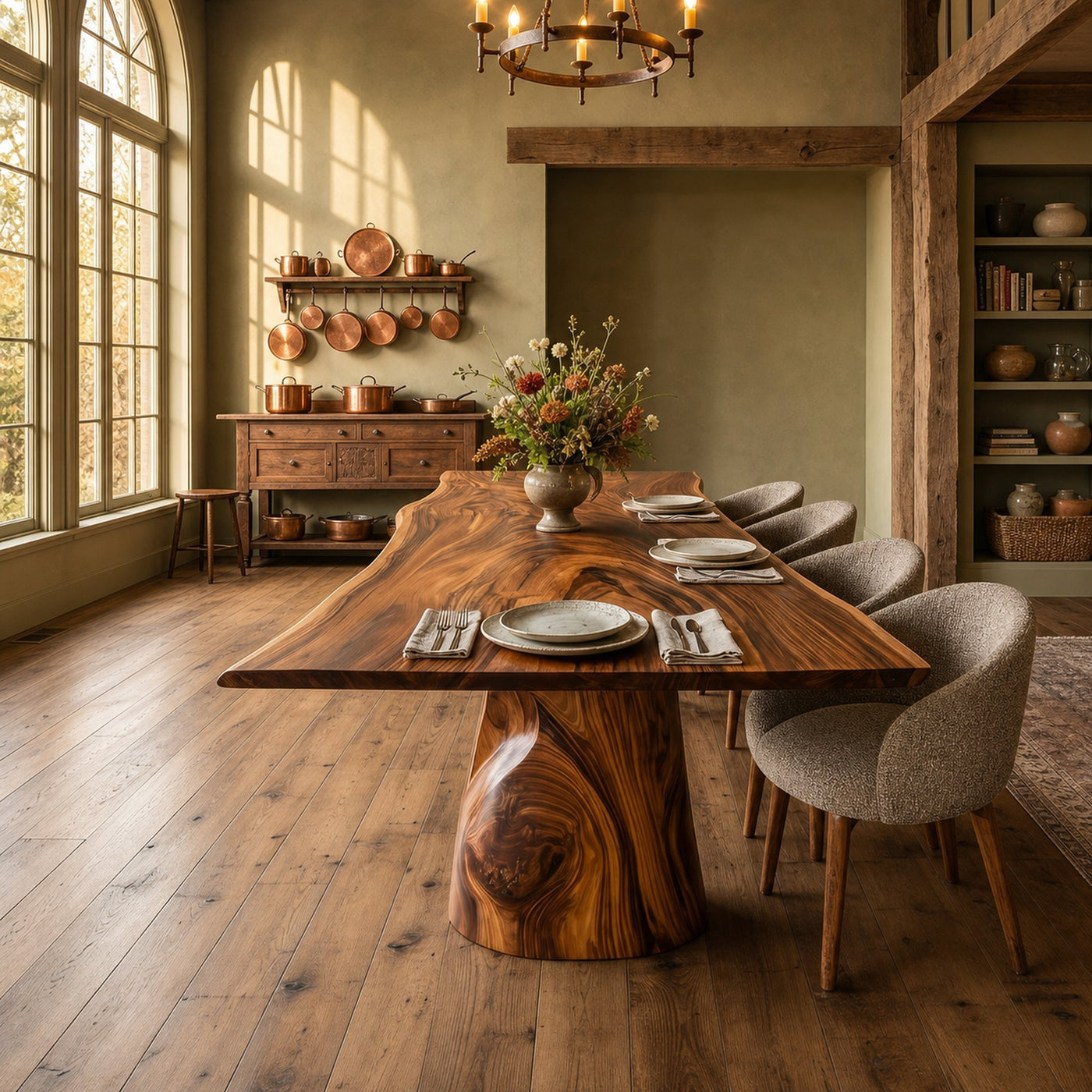 Mid Century Freeform Dining Table For Kitchen Dining Space