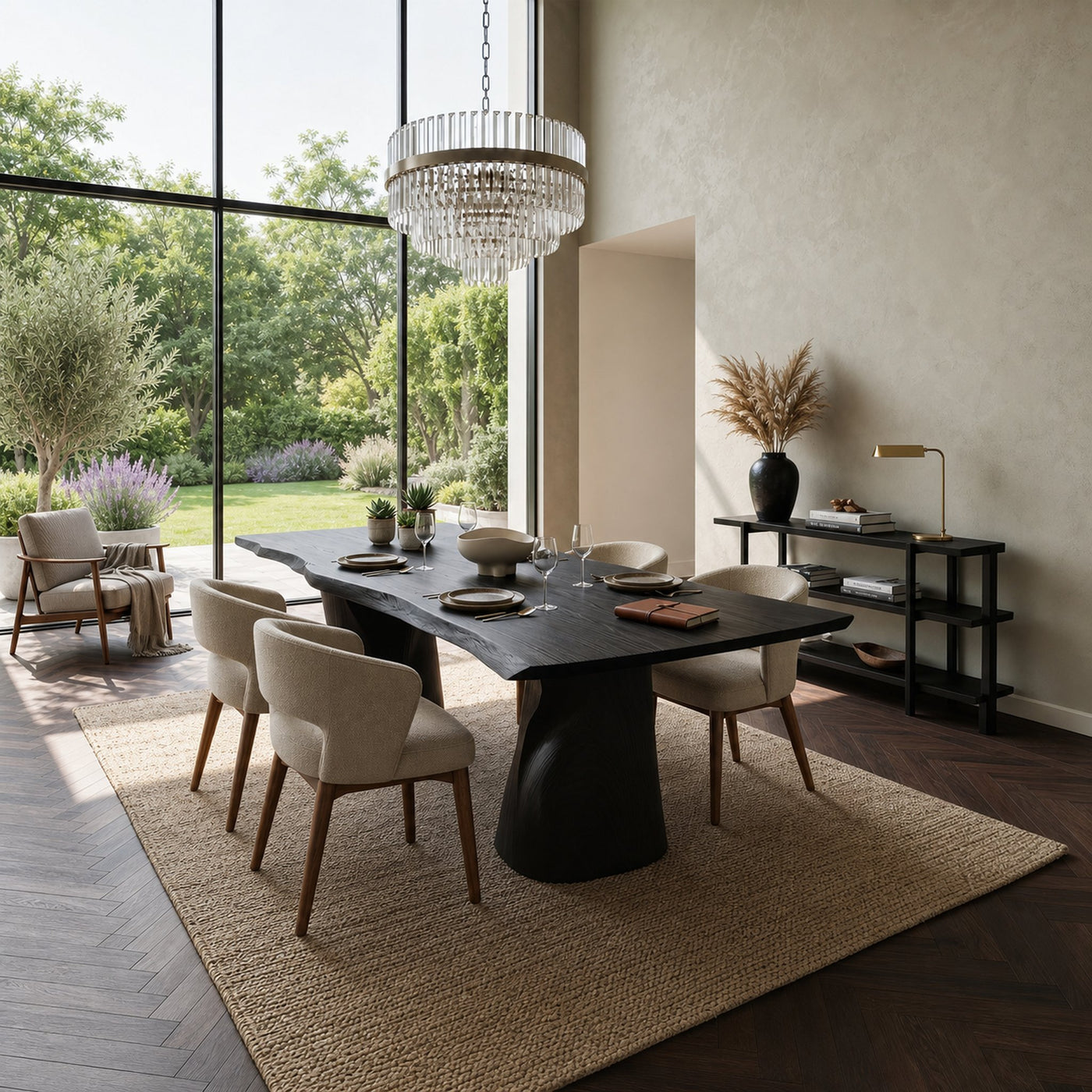 Mid Century Freeform Dining Table For Kitchen Dining Space - product view 4