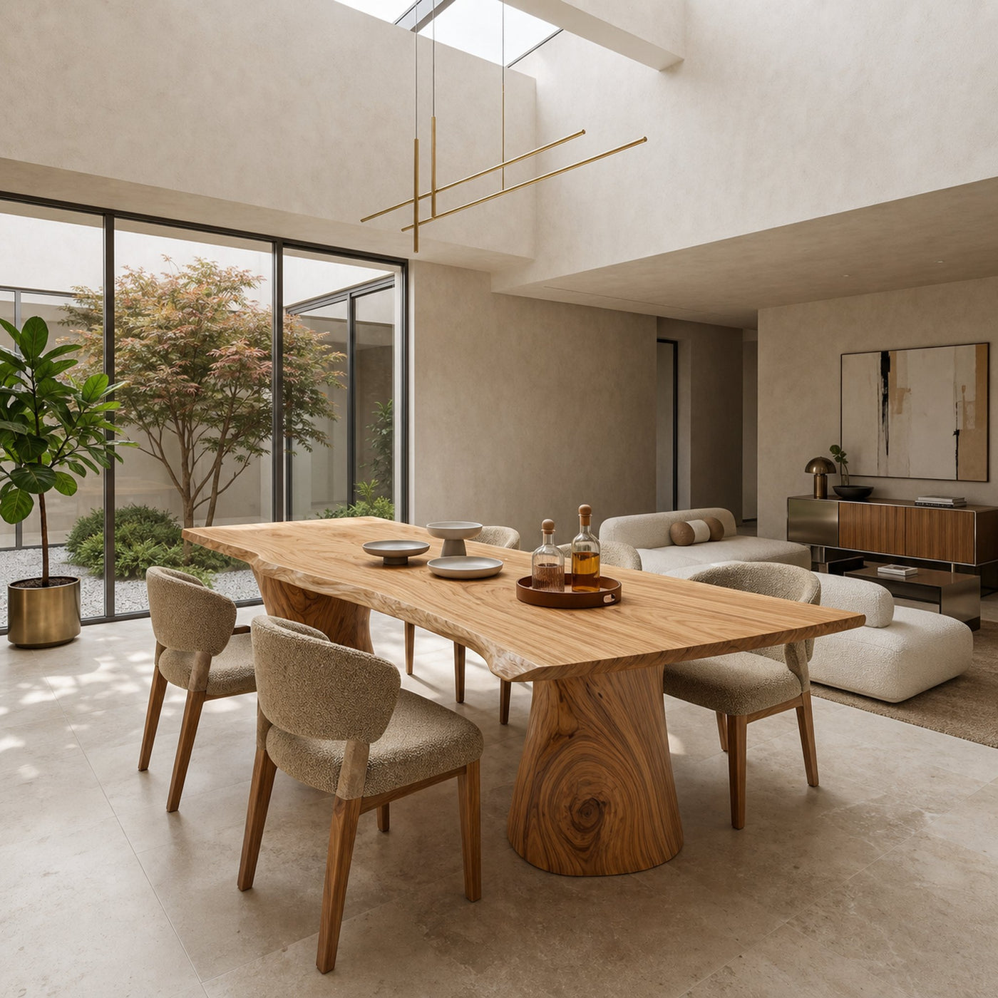 Mid Century Freeform Dining Table For Kitchen Dining Space - product view 5