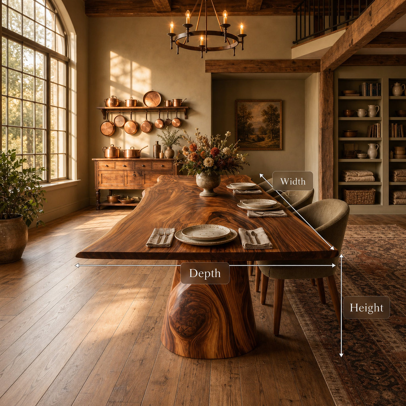 Mid Century Freeform Dining Table For Kitchen Dining Space - product view 8