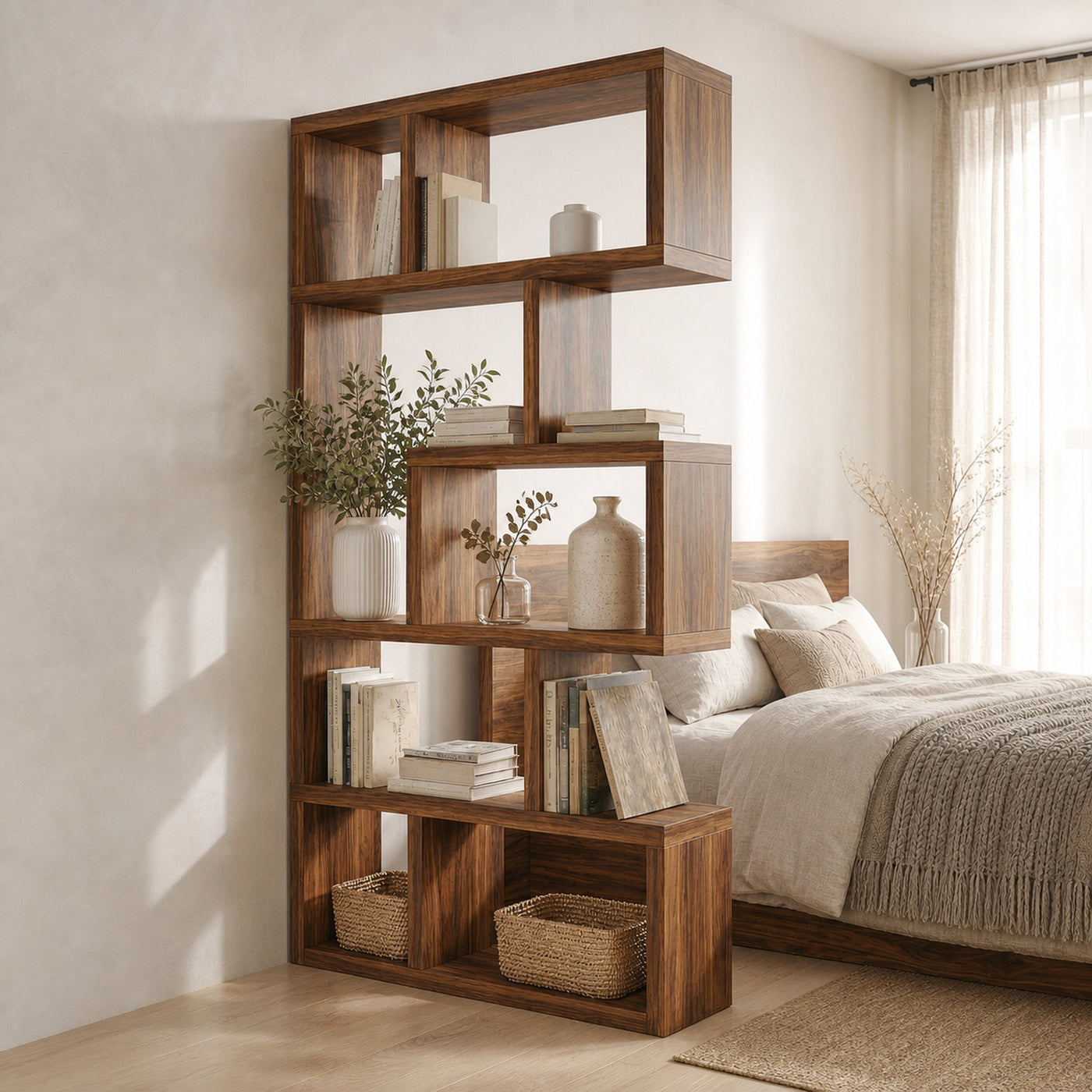 Mid Century Freestanding Room Divider Bookshelf For Bedroom and Reading Room - product view 6