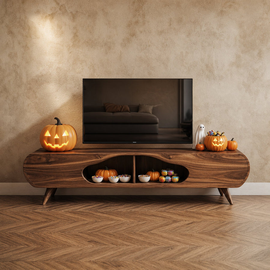 Mid Century Halloween TV Cabinet Modern Living Room Decor