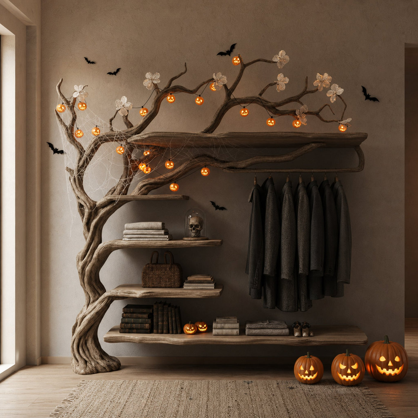 Mid Century Halloween Wardrobe Shelf Bedroom