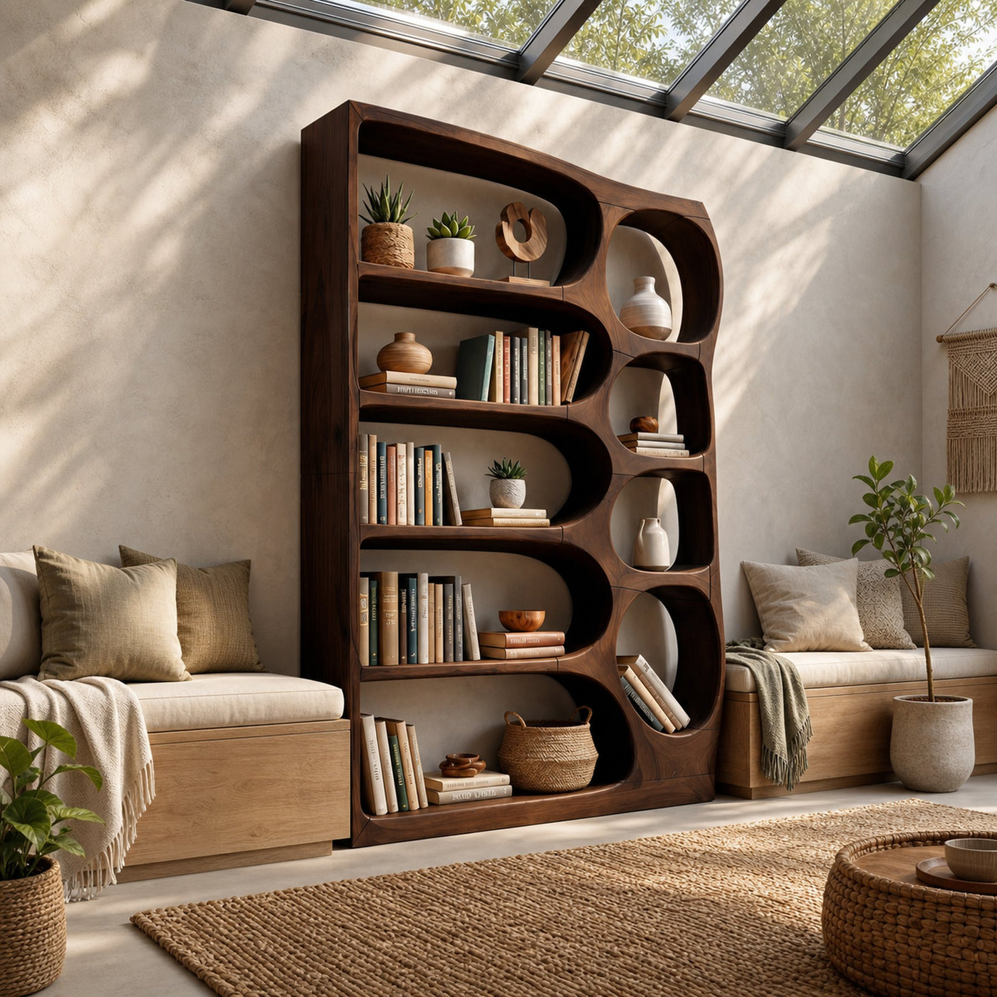 Mid Century Handcrafted Bookshelf Storage Organizer For Living Room - product view 7