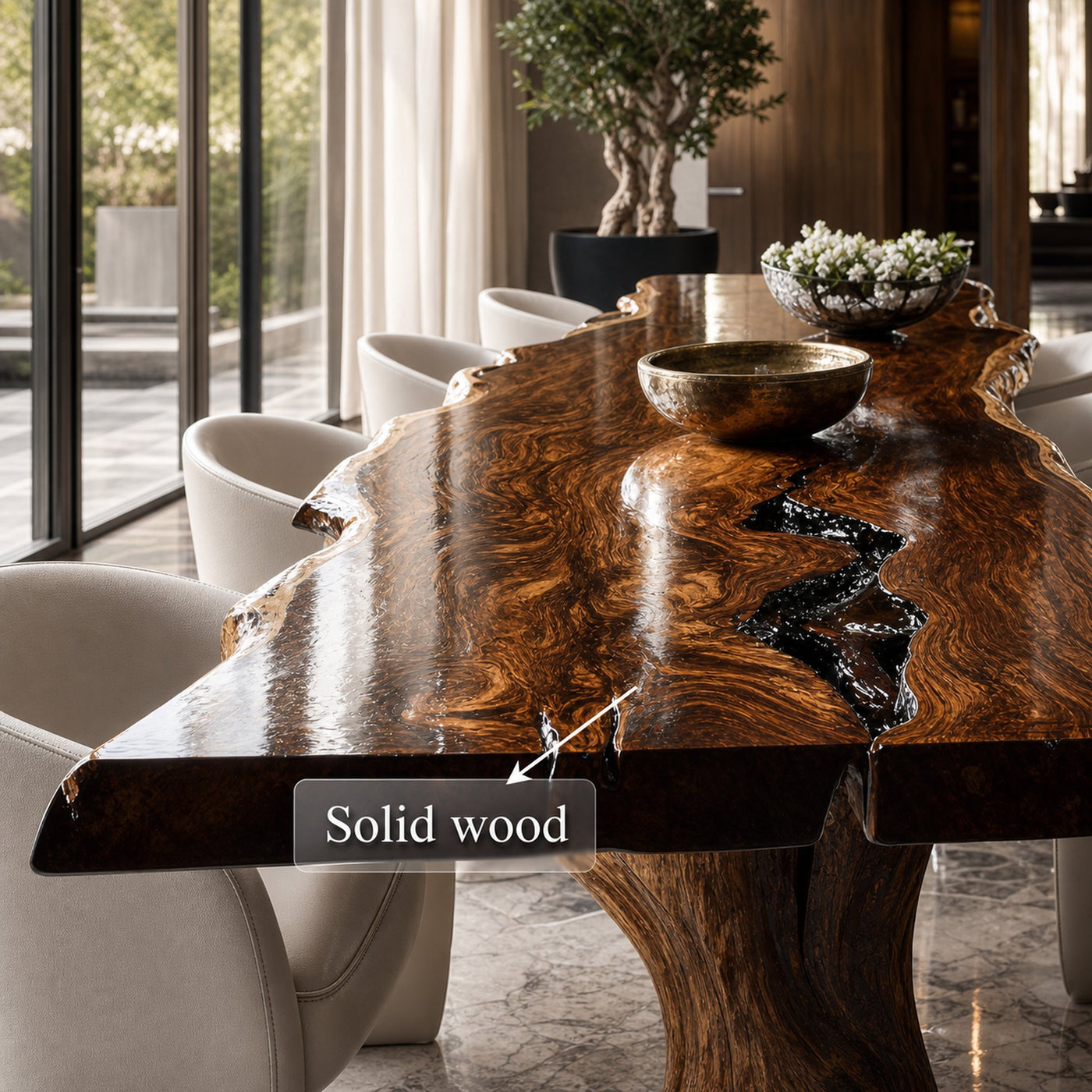 Mid Century Handcrafted Solid Wood Dining Table Kitchen - product view 5