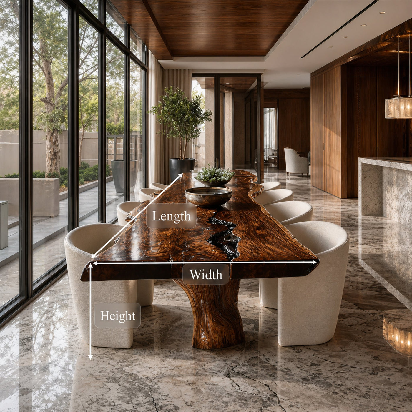Mid Century Handcrafted Solid Wood Dining Table Kitchen - product view 6
