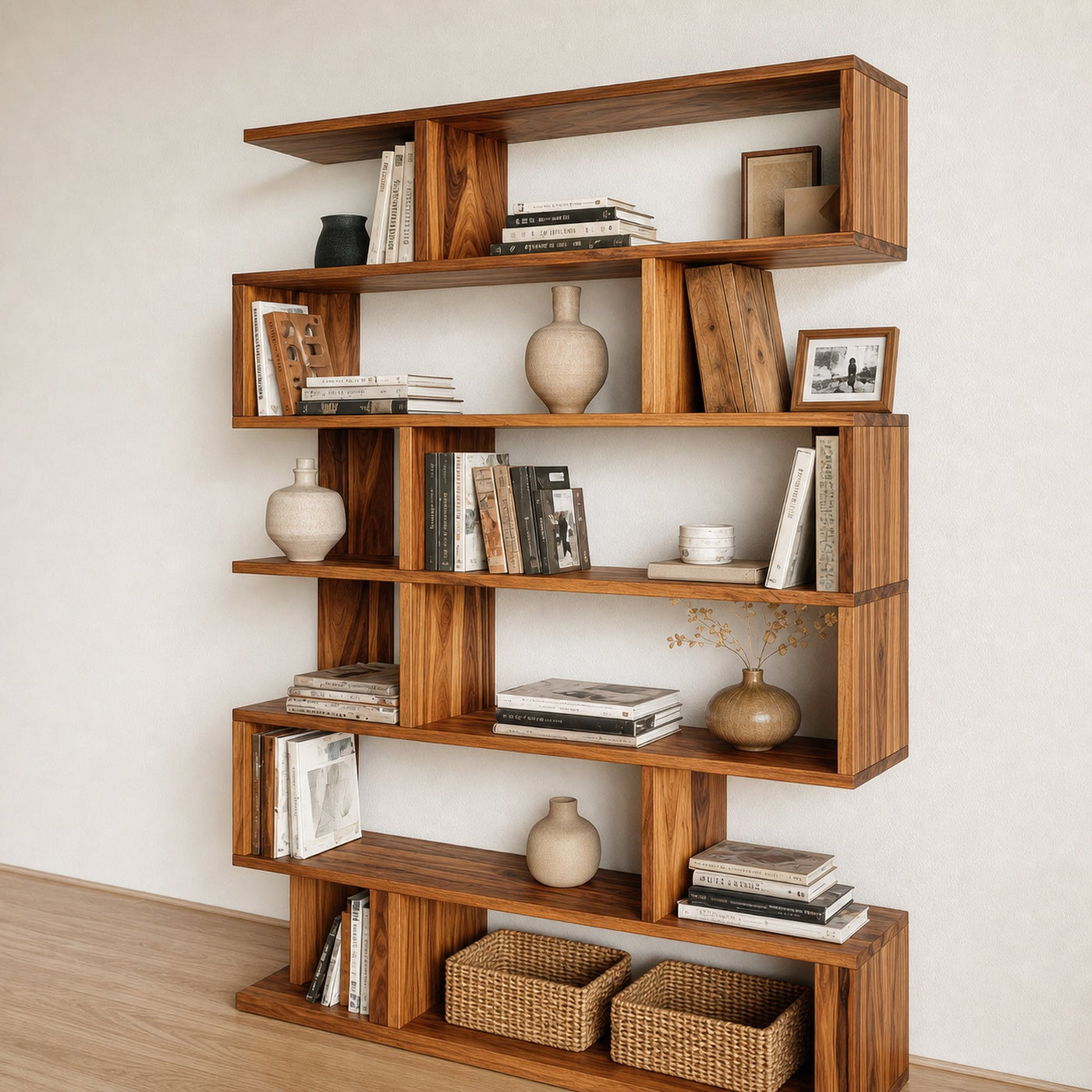 Mid Century Large Bookshelf For Living Room And Apartment - product view 6