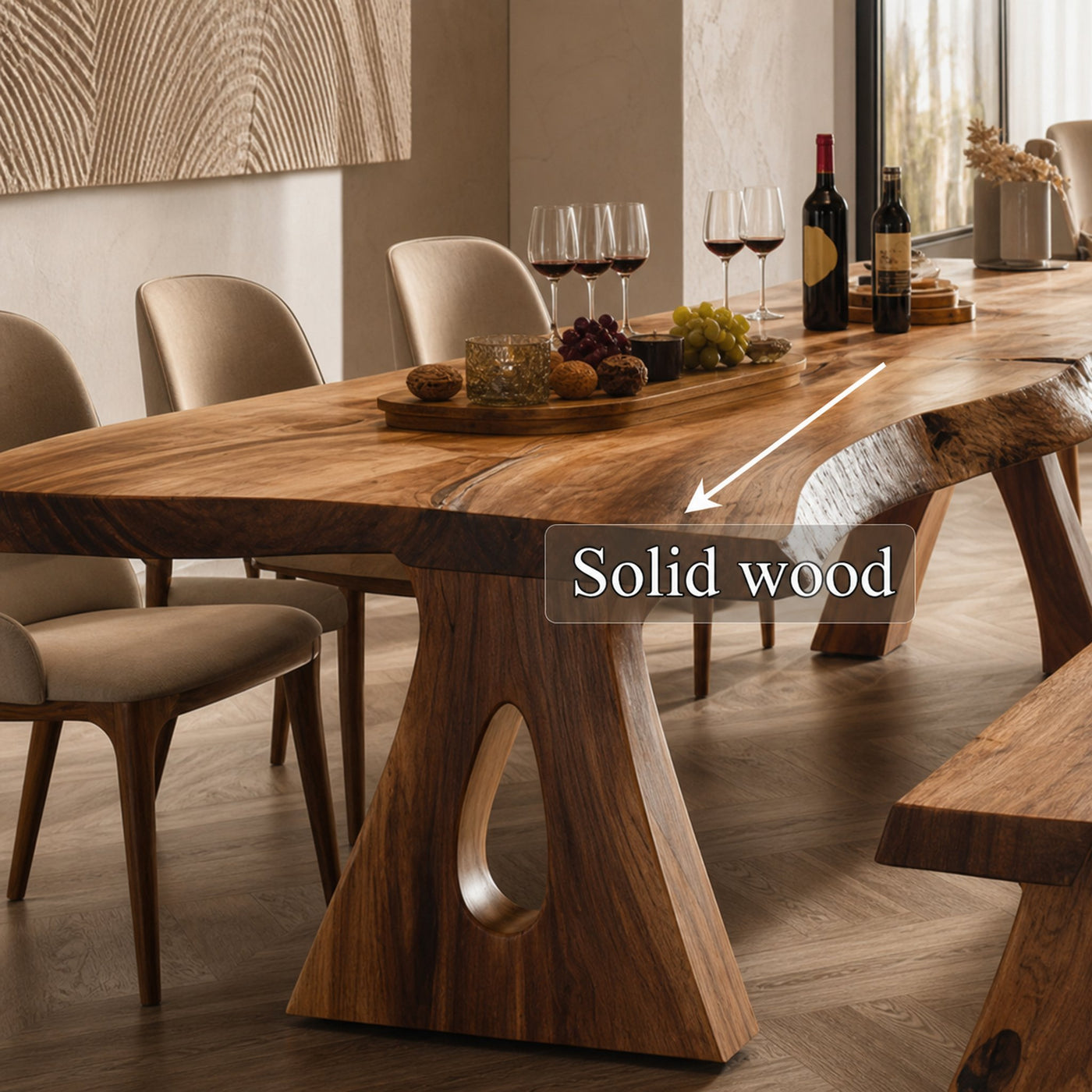 Mid Century Large Dining Table Dining Room - product view 3