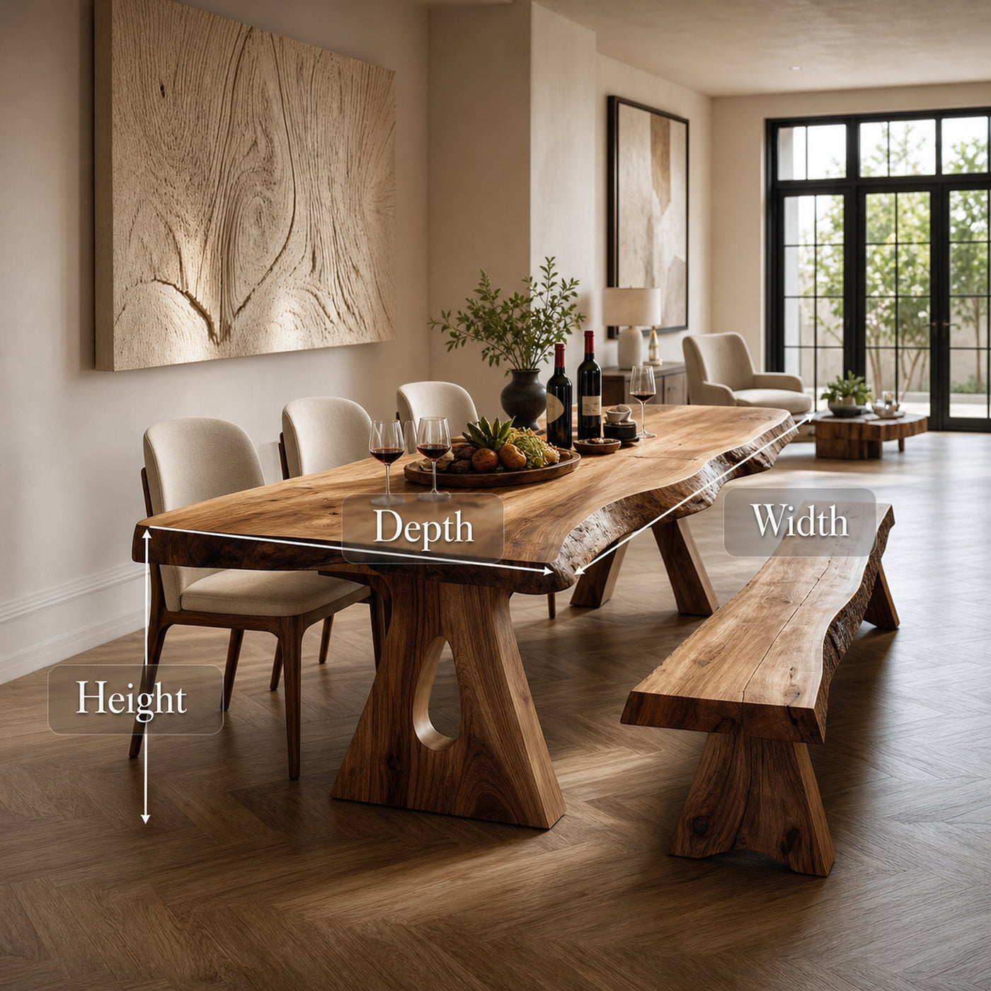Mid Century Large Dining Table Dining Room - product view 5