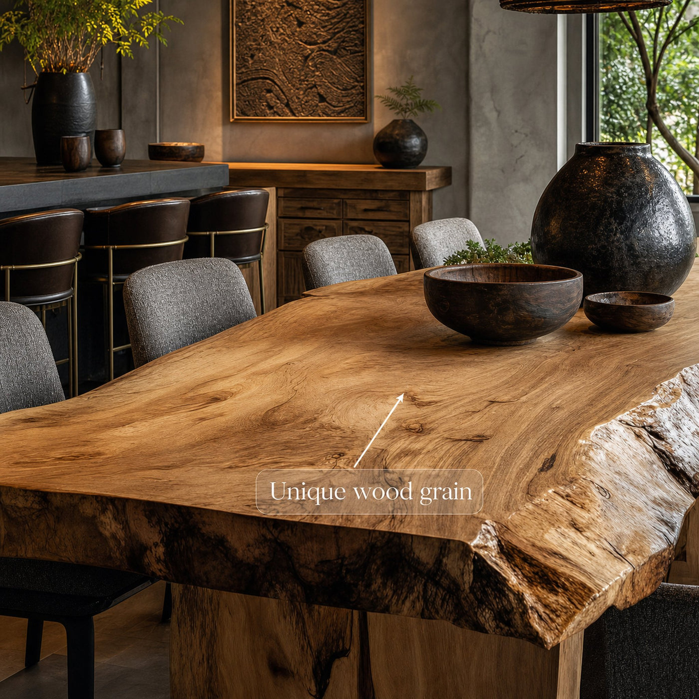 Mid Century Live Edge Table Dining Room - product view 2