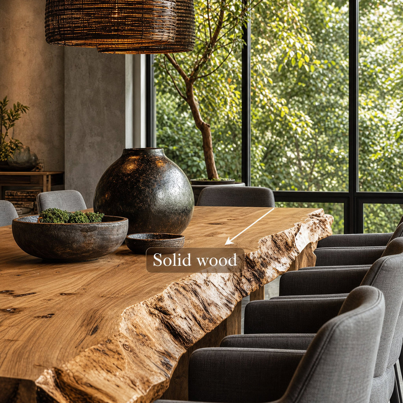 Mid Century Live Edge Table Dining Room - product view 3