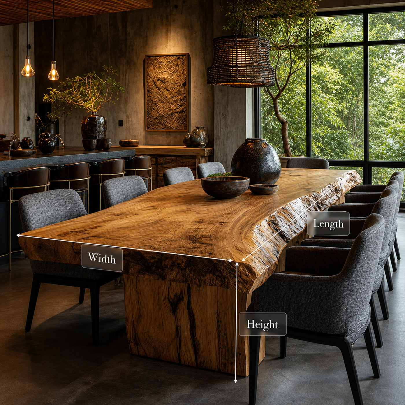 Mid Century Live Edge Table Dining Room - product view 5
