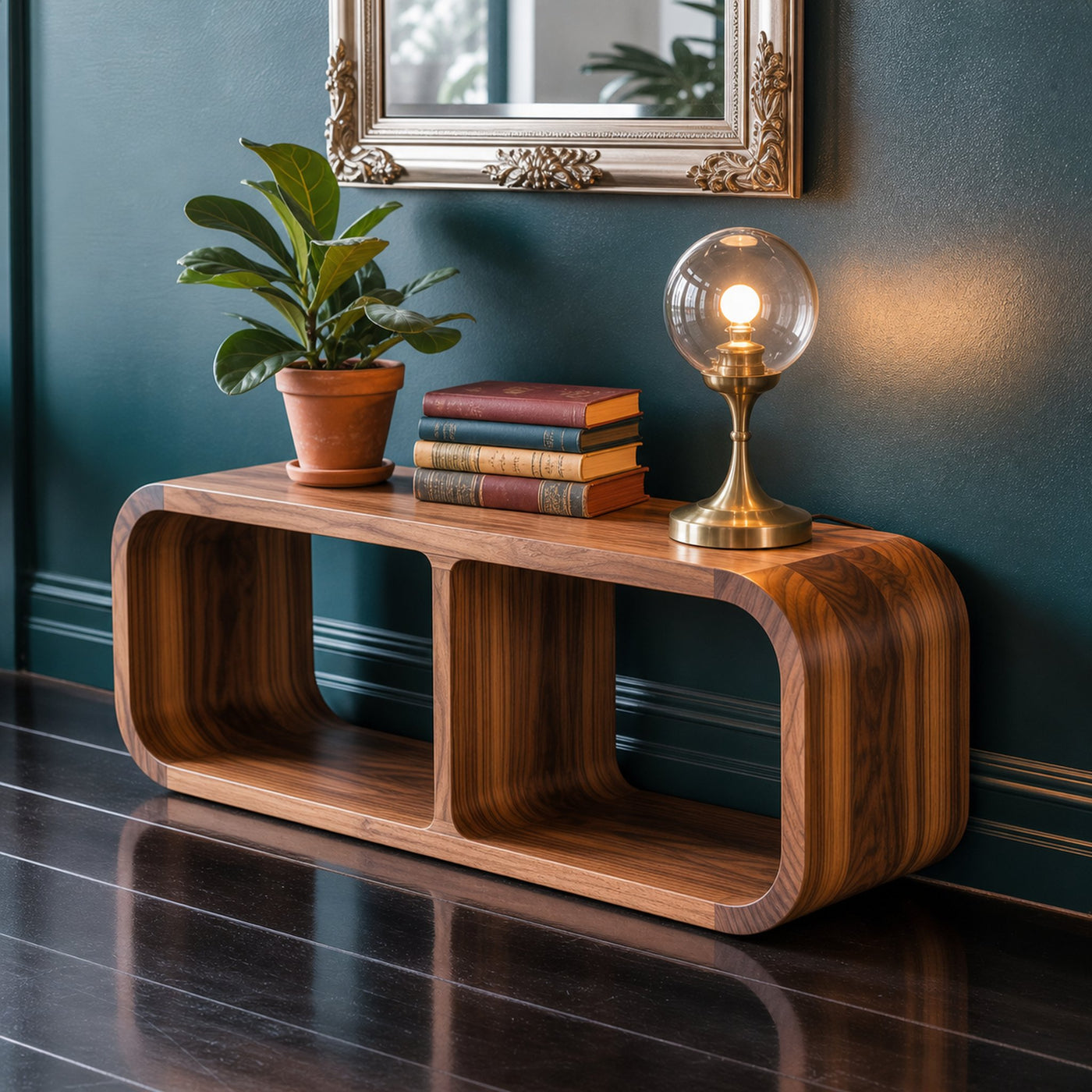 Mid Century Minimal Wood Storage Cabinet Entryway Or Living Room