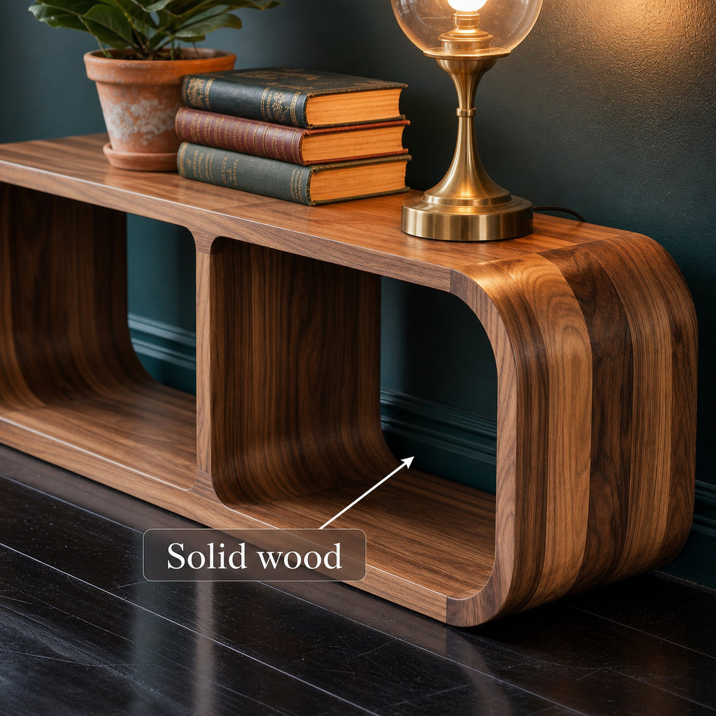 Mid Century Minimal Wood Storage Cabinet Entryway Or Living Room - product view 3
