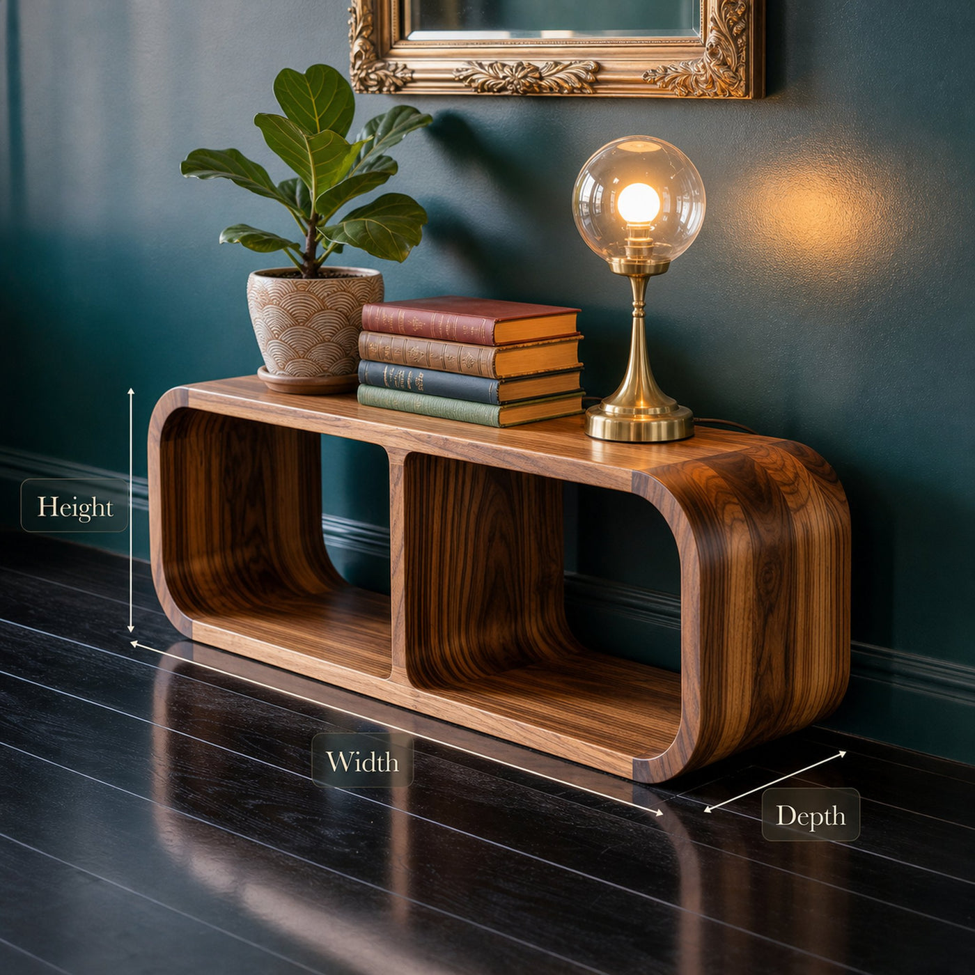 Mid Century Minimal Wood Storage Cabinet Entryway Or Living Room - product view 4