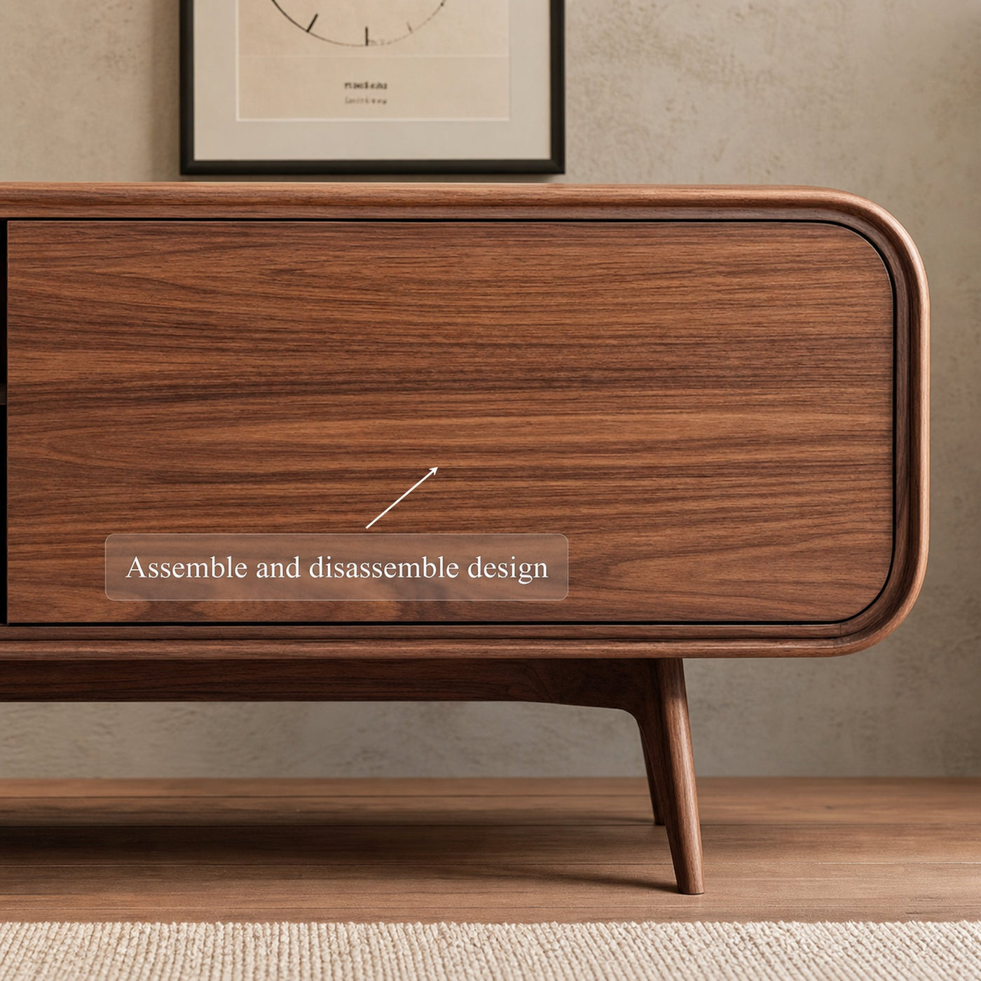 Mid Century Modern Bookshelf Cabinet Living Room Or Study Room - product view 3